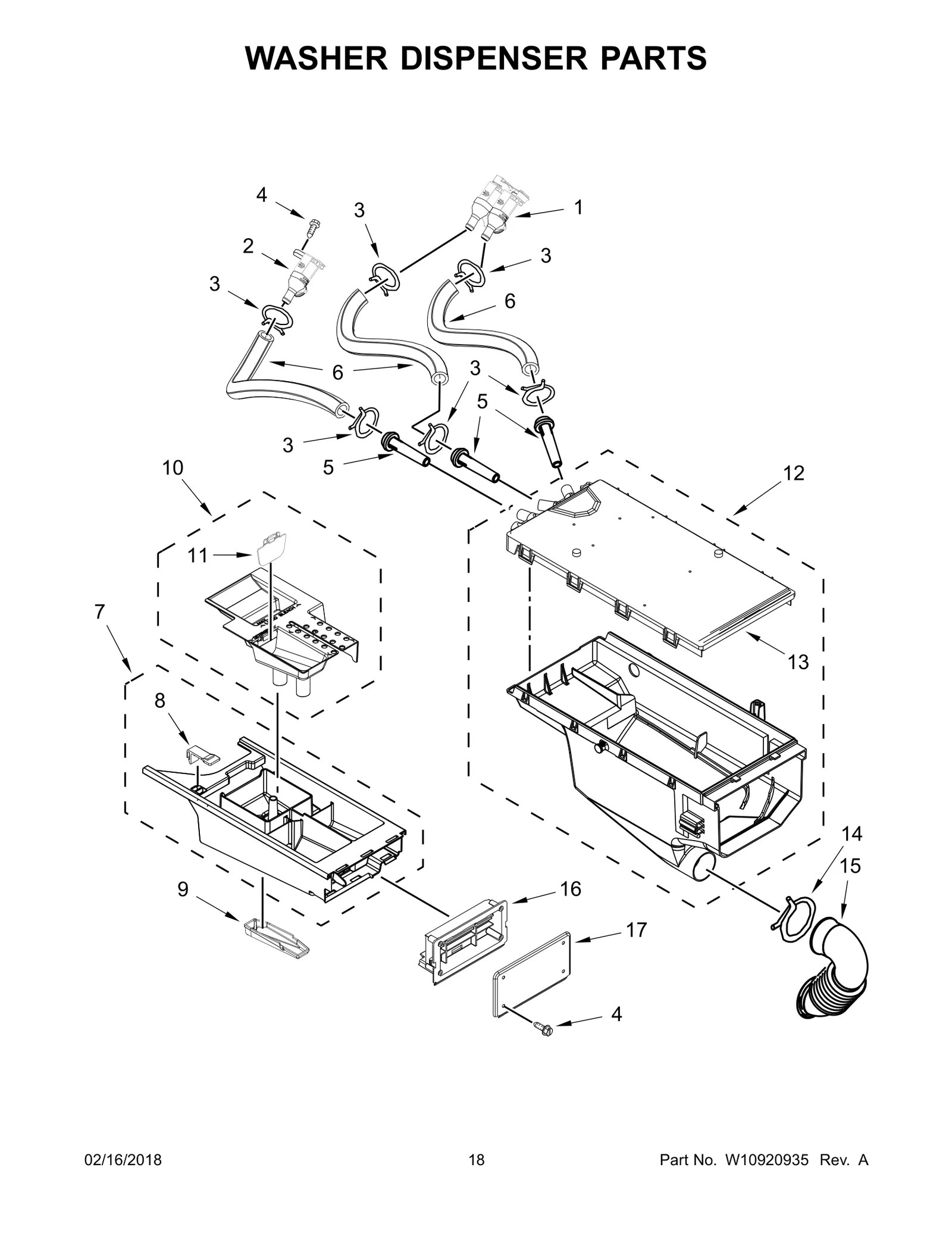 WASHER DISPENSER PARTS