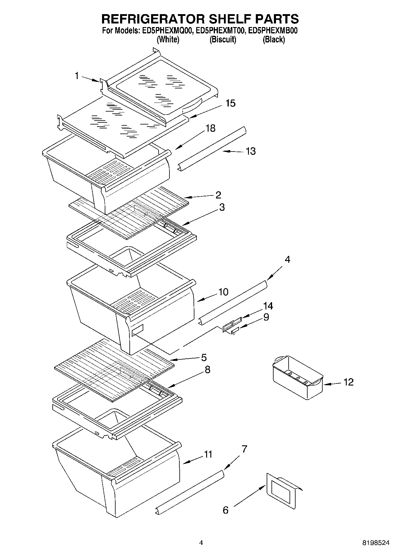 03 - REFRIGERATOR SHELF PARTS
