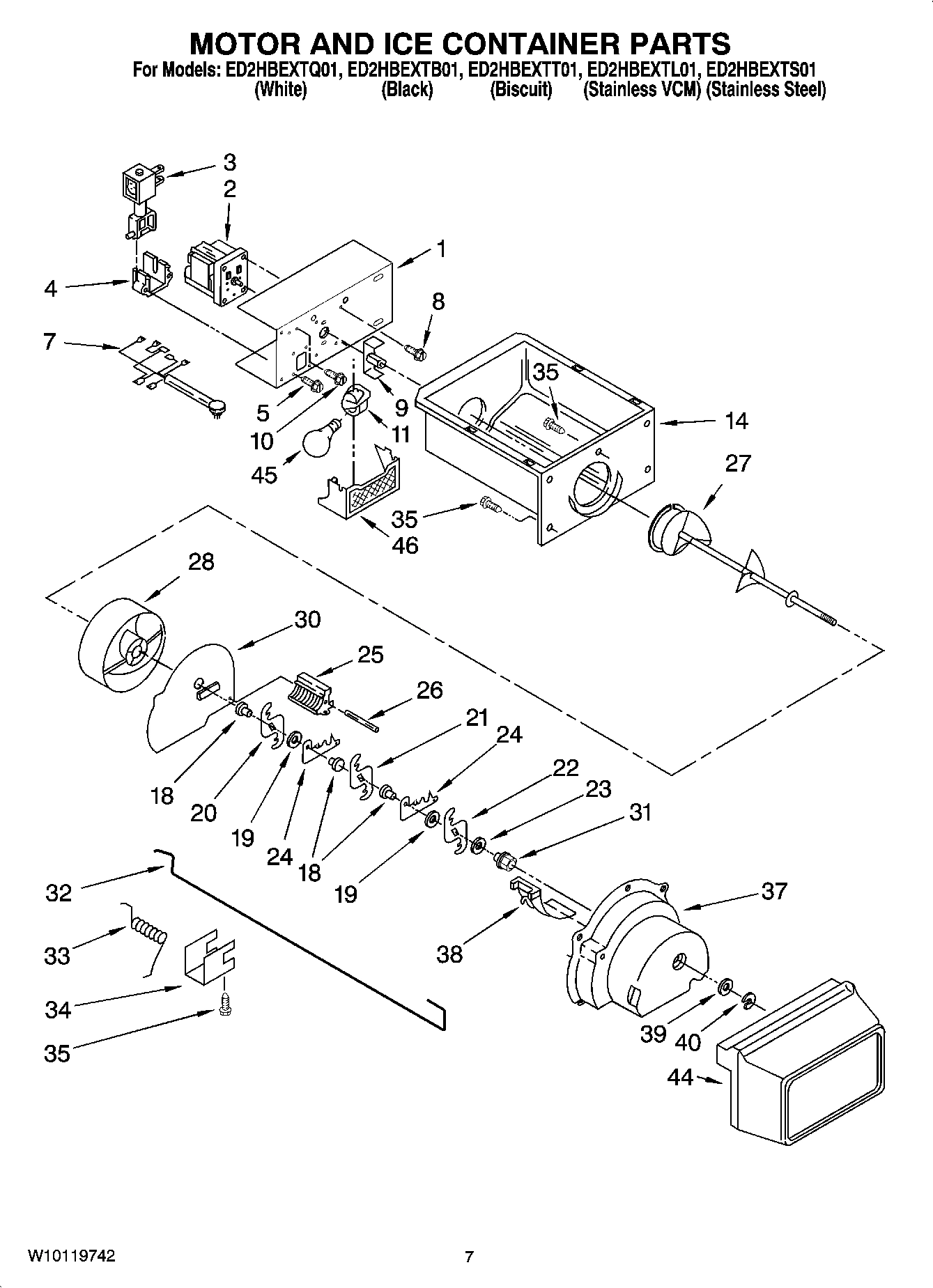 05 - MOTOR AND ICE CONTAINER PARTS