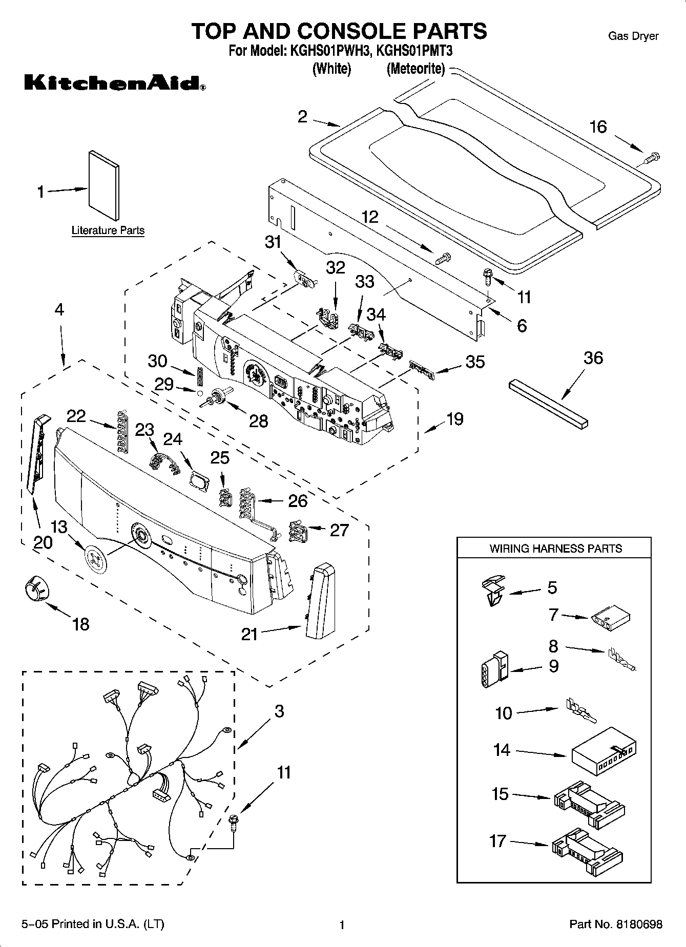 01 - TOP AND CONSOLE PARTS