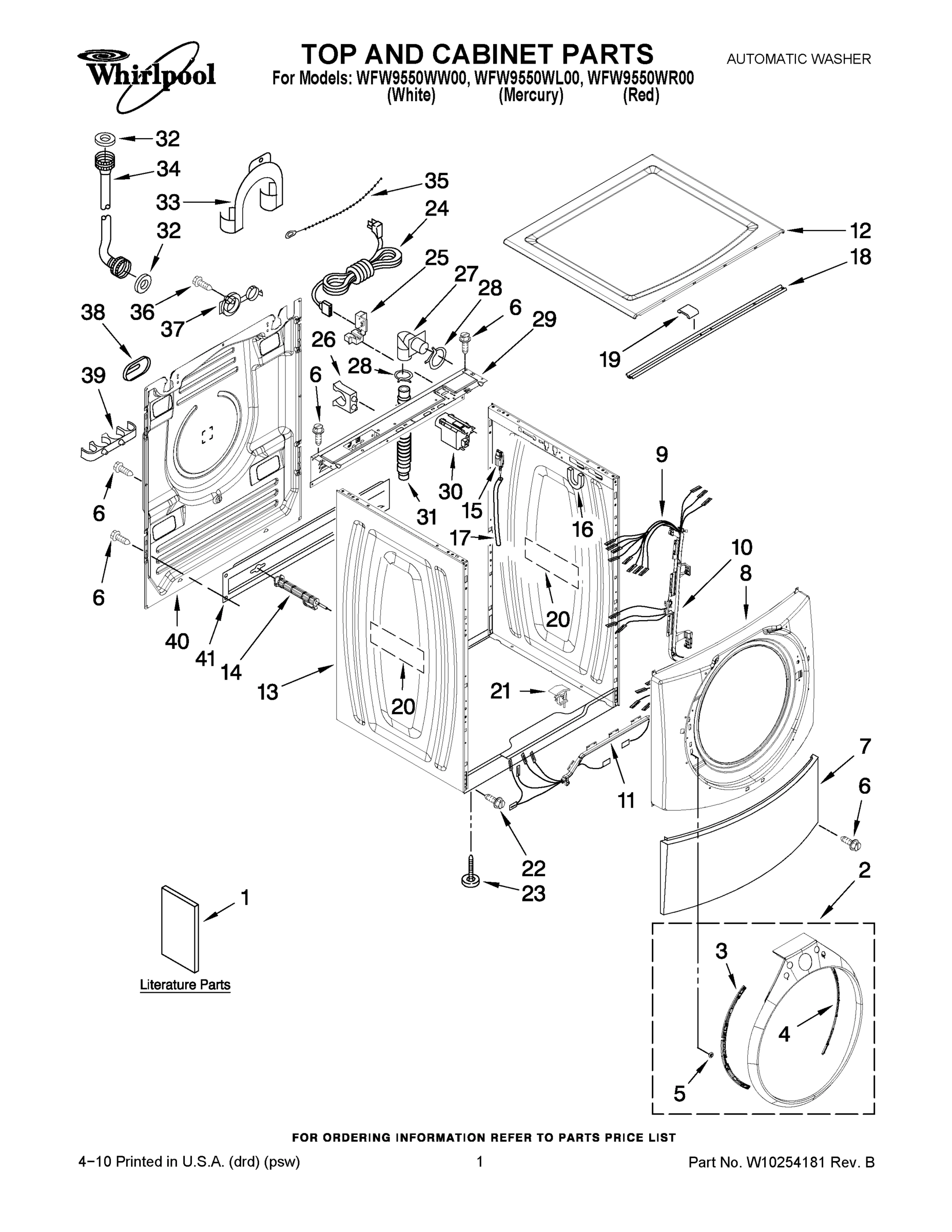 01 - TOP AND CABINET PARTS
