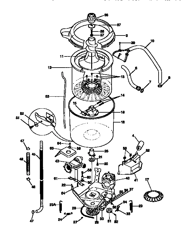 TUB, BASKET, AND AGITATOR