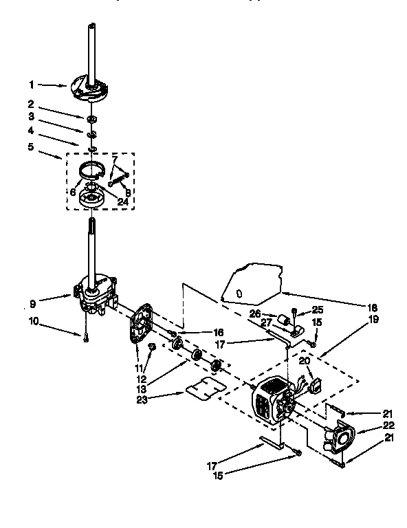 BRAKE, CLUTCH, GEARCASE, MOTOR AND PUMP