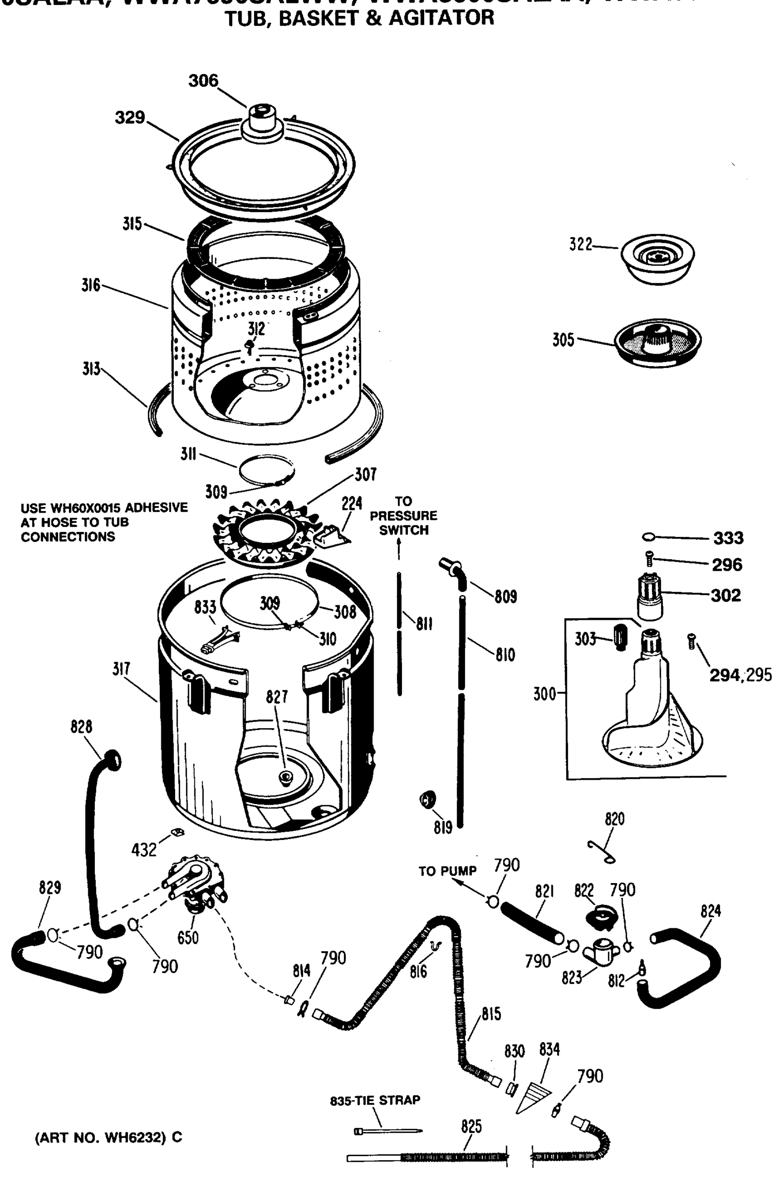 TUB, BASKET & AGITATOR