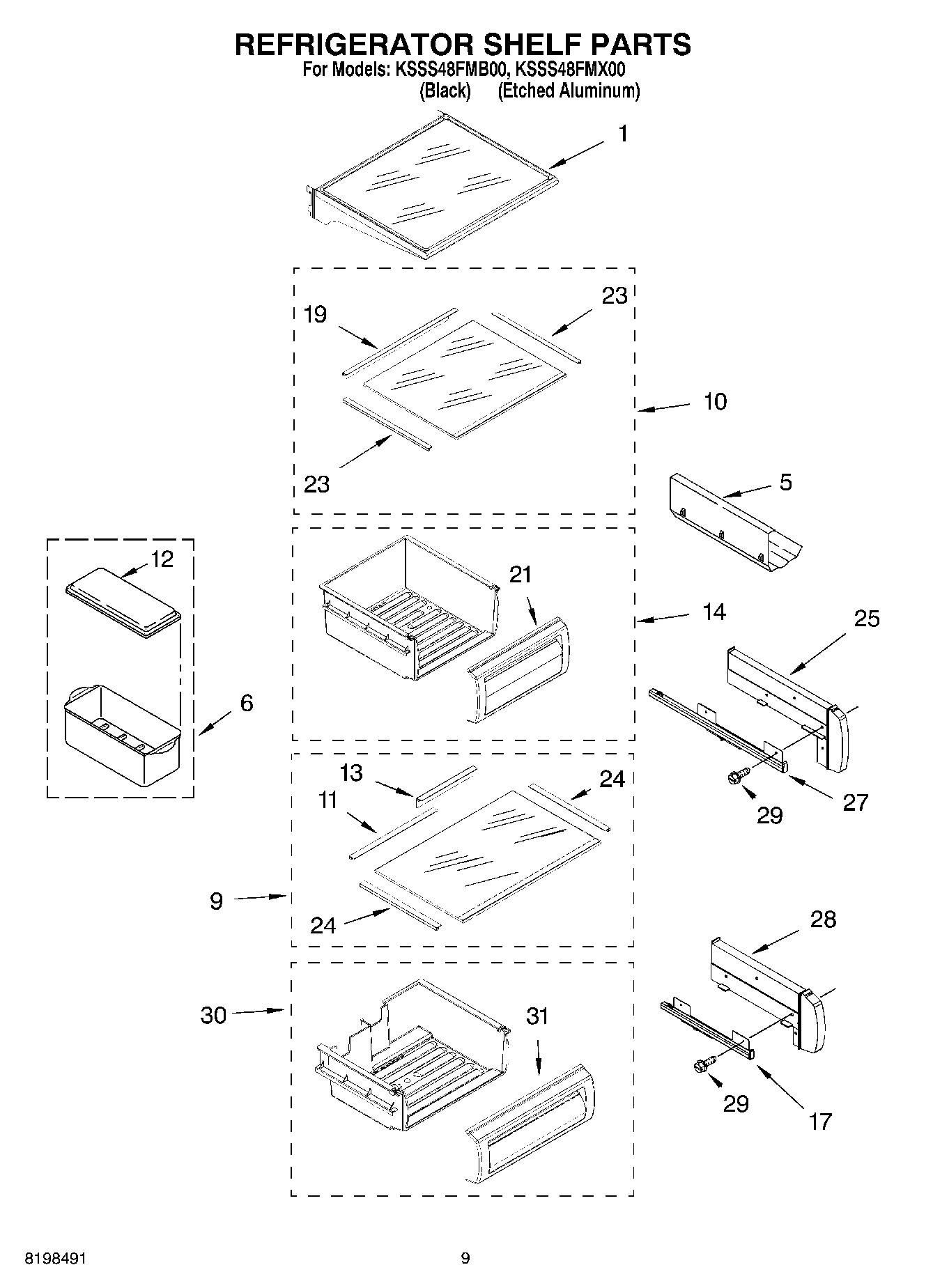 07 - REFRIGERATOR SHELF PARTS
