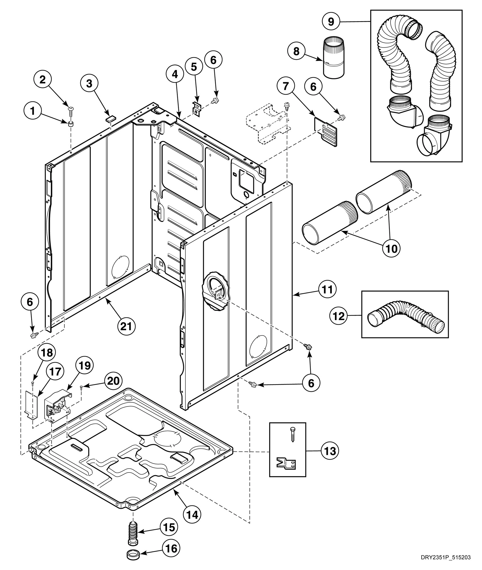 Cabinet, Exhaust Duct and Base