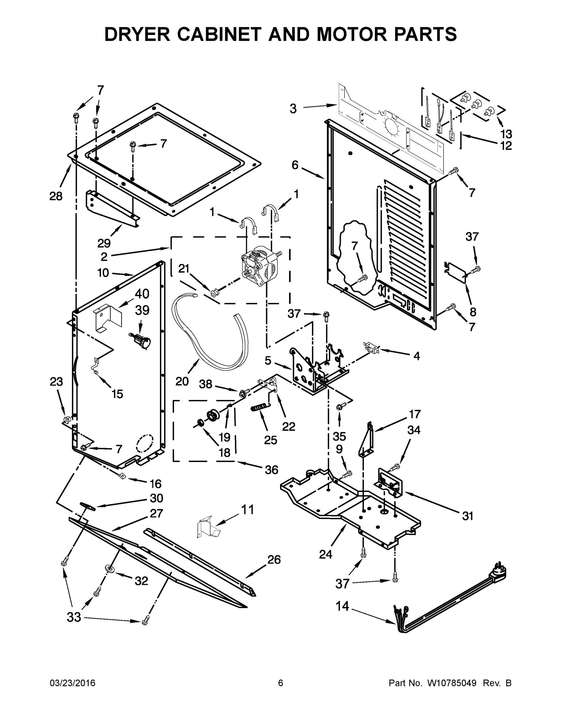04 - DRYER CABINET AND MOTOR PARTS