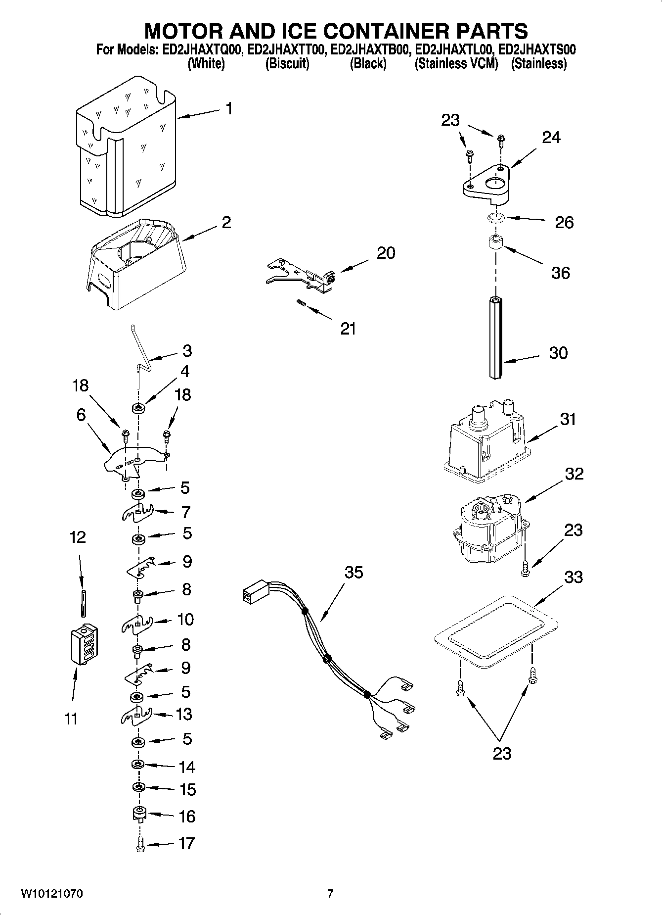 05 - MOTOR AND ICE CONTAINER PARTS
