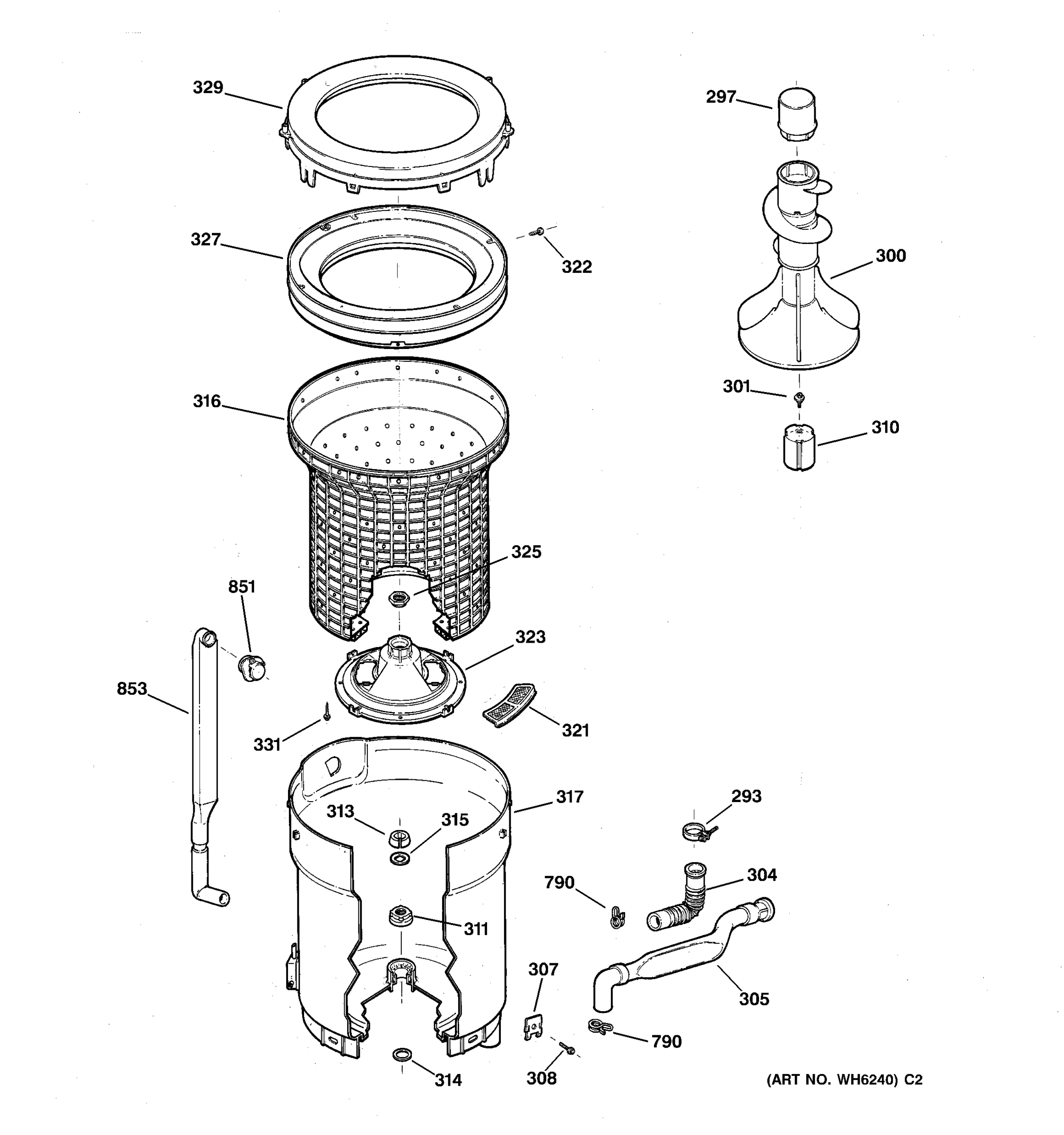 TUB, BASKET & AGITATOR