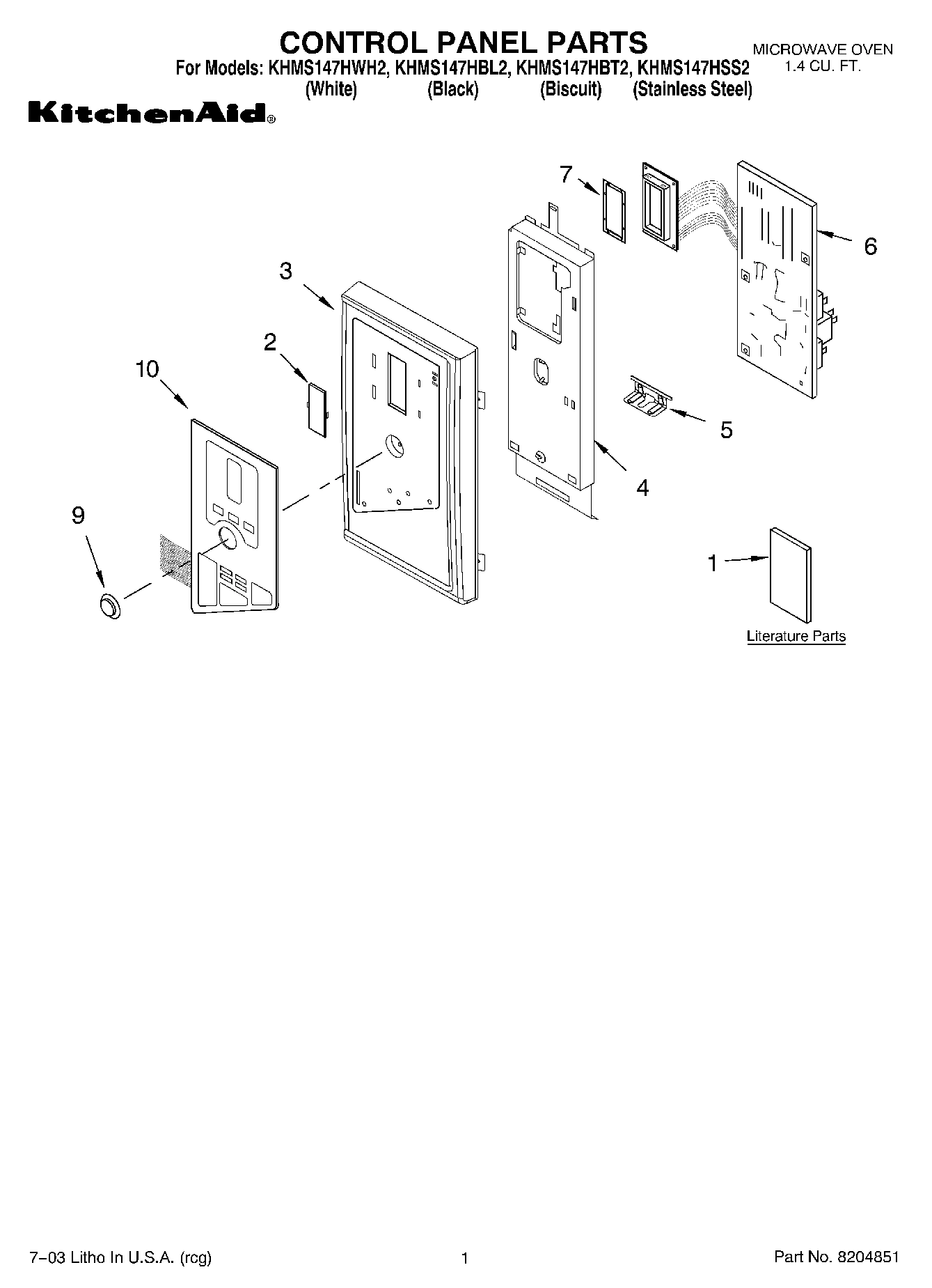01 - CONTROL PANEL PARTS