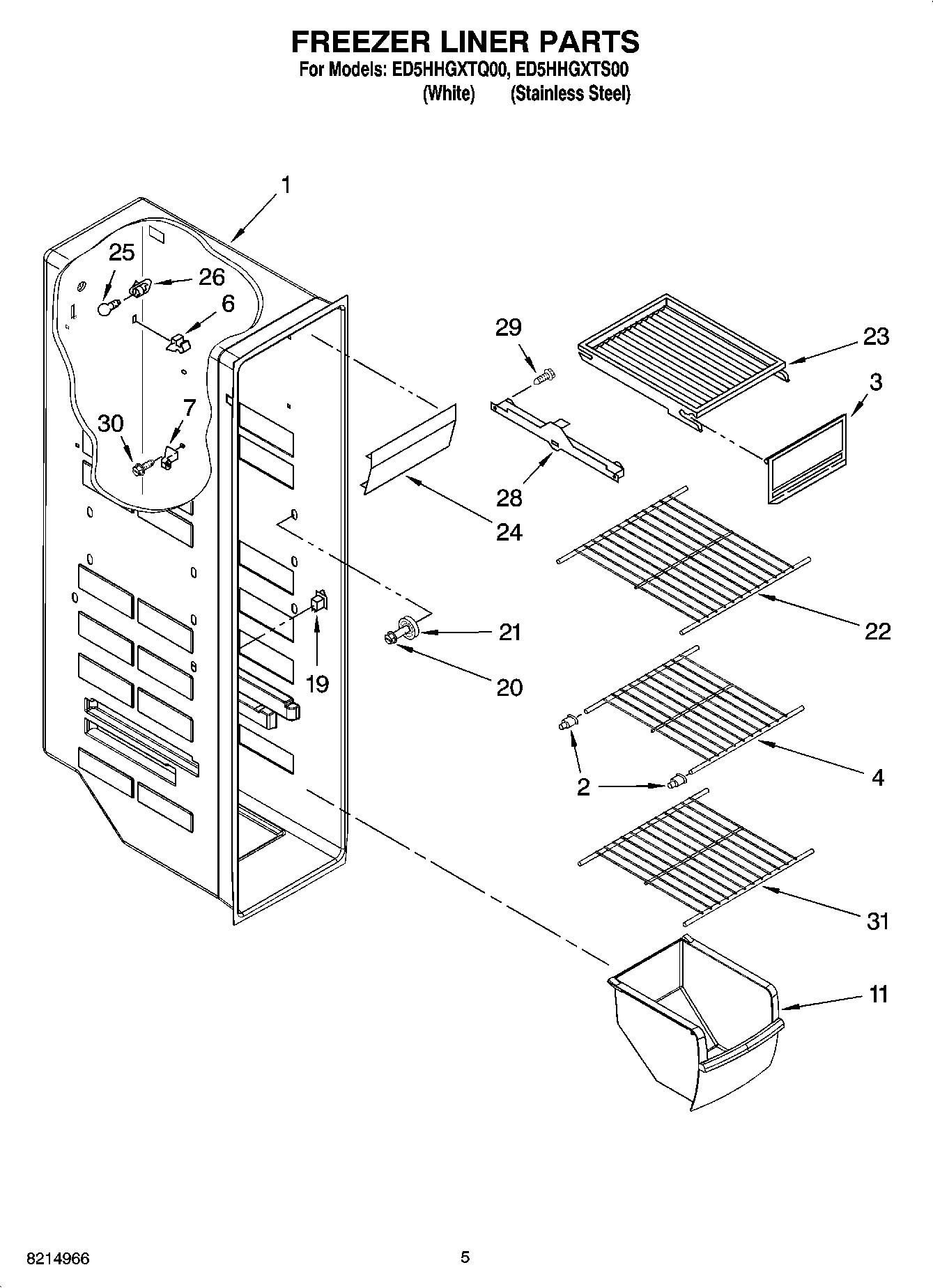 04 - FREEZER LINER PARTS
