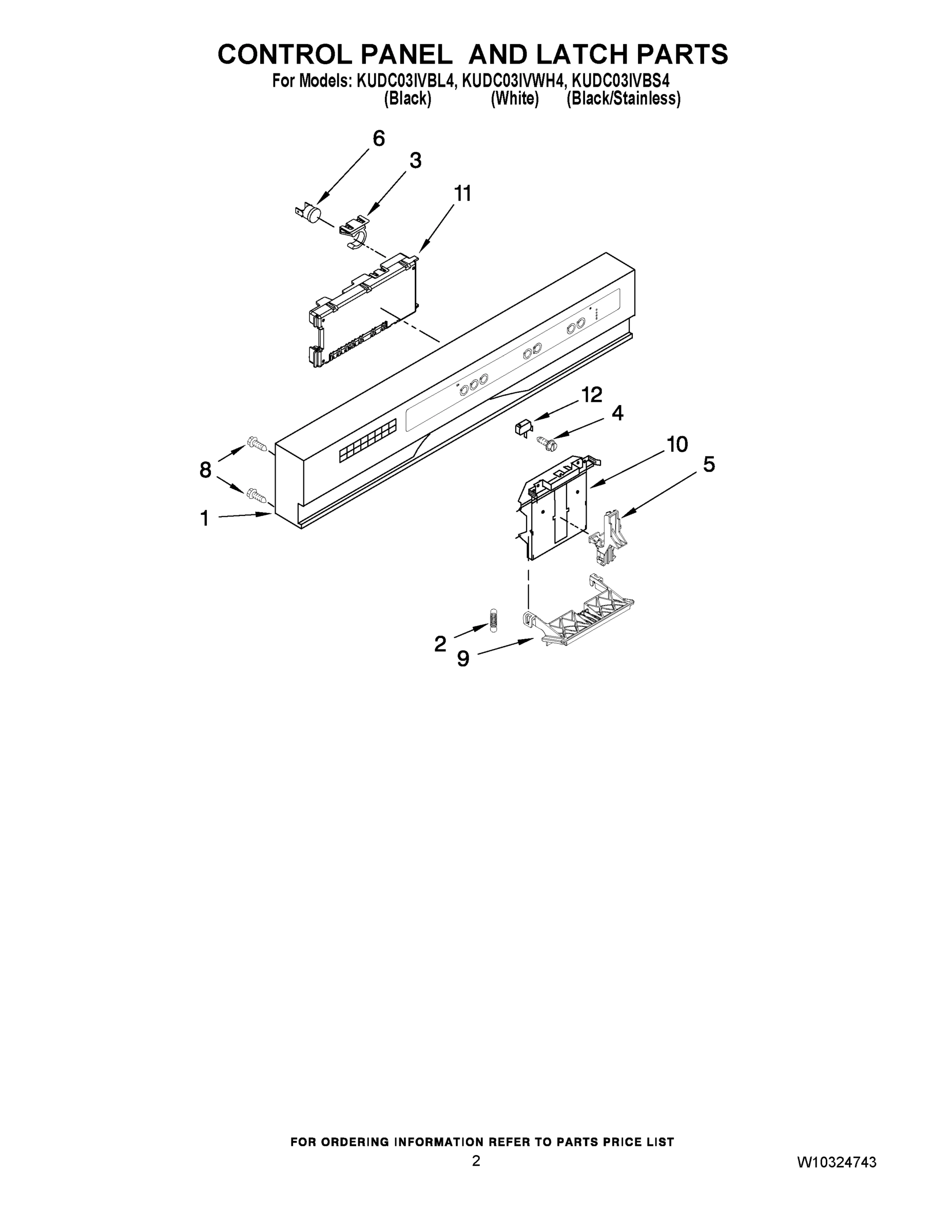 02 - CONTROL PANEL AND LATCH PARTS