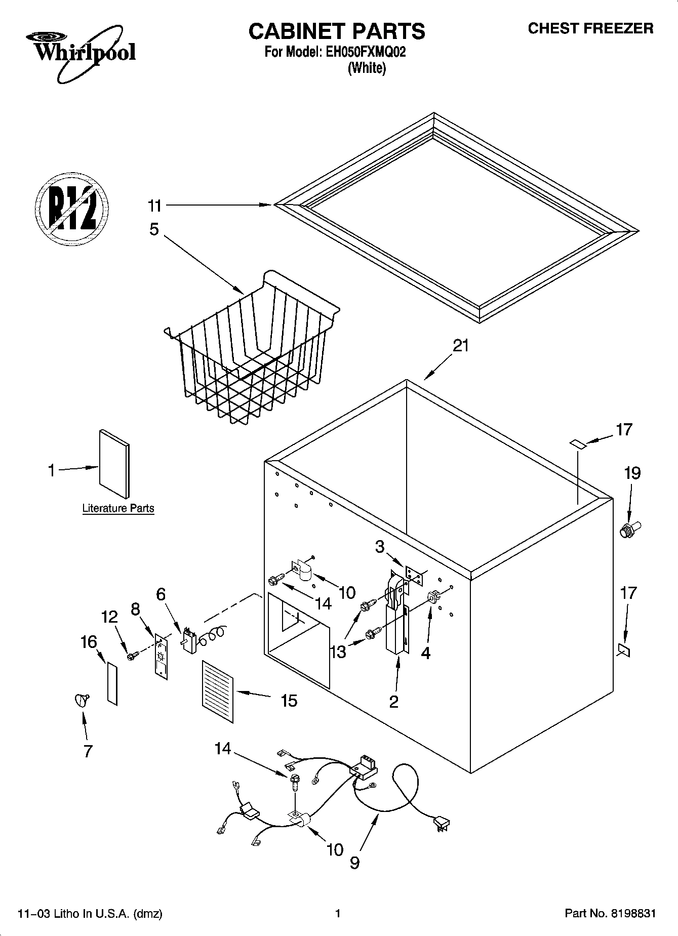 01 - CABINET PARTS And PARTS NOT ILLUSTRATED