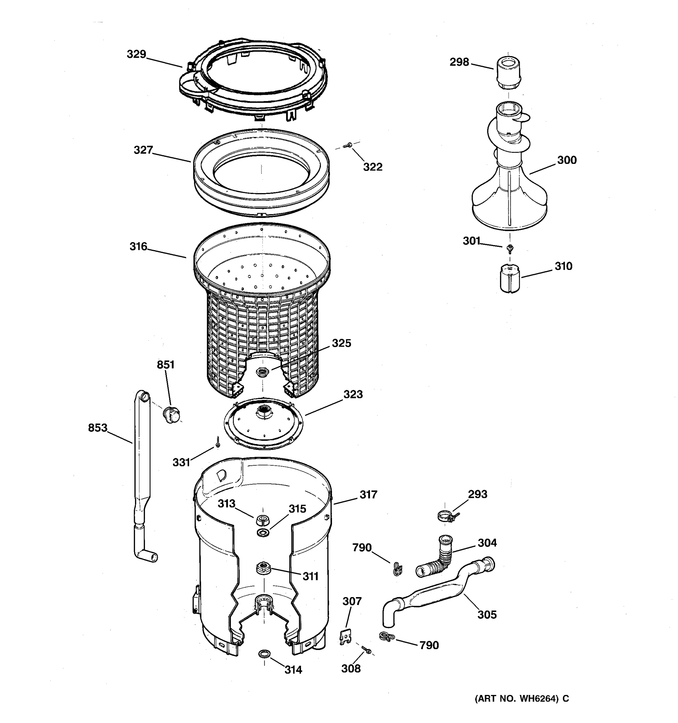 TUB, BASKET & AGITATOR