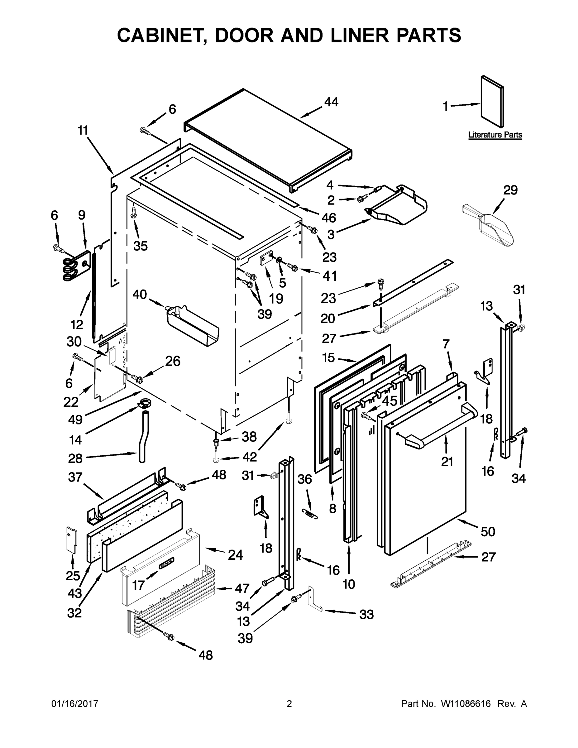 02 - CABINET, DOOR AND LINER PARTS