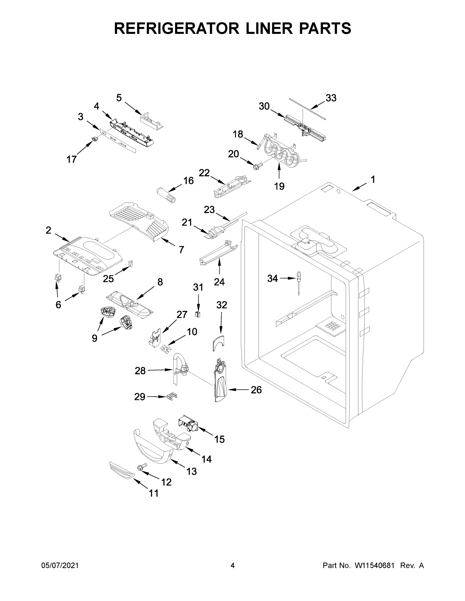 03 - REFRIGERATOR LINER PARTS