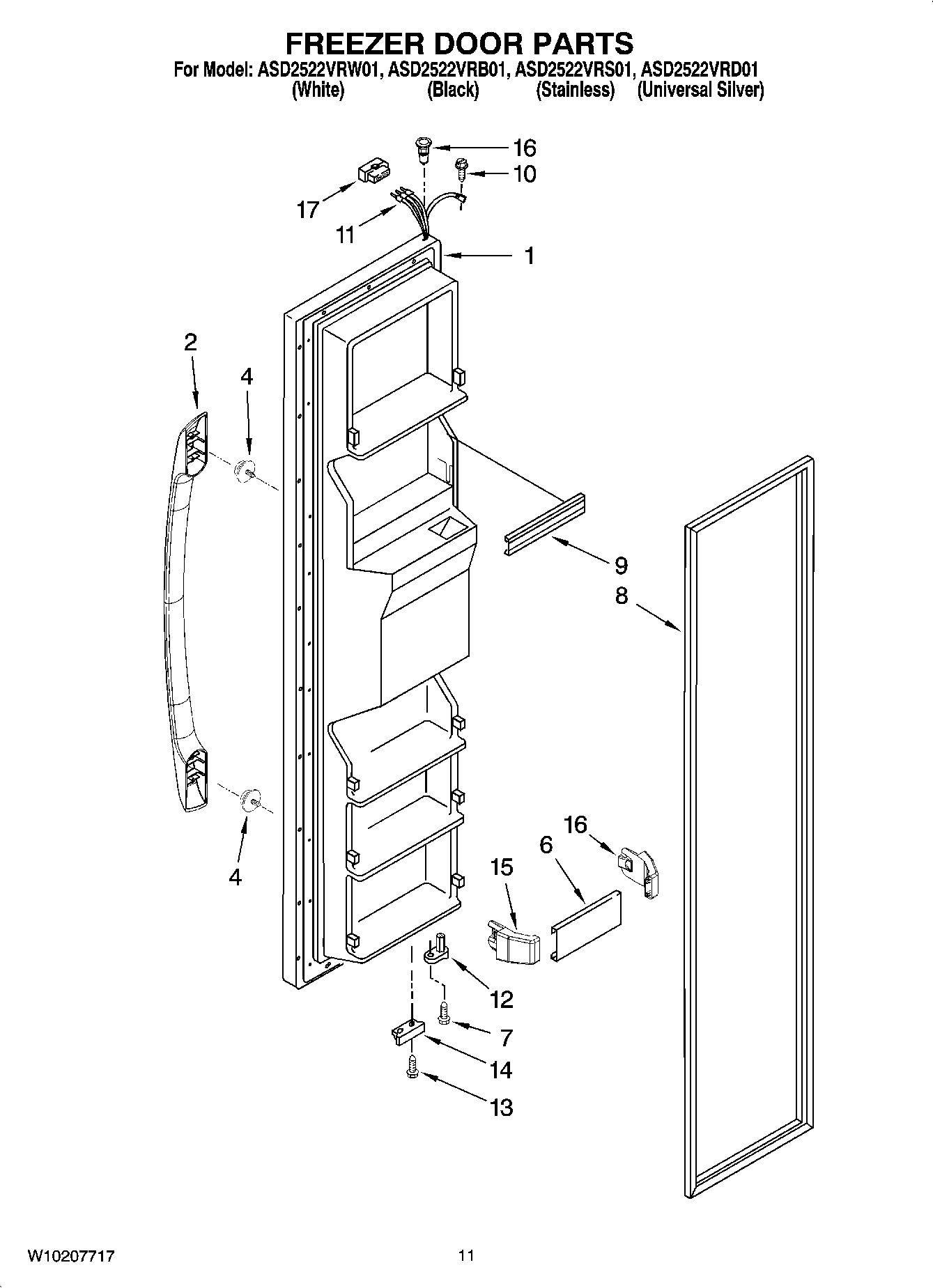 07 - FREEZER DOOR PARTS
