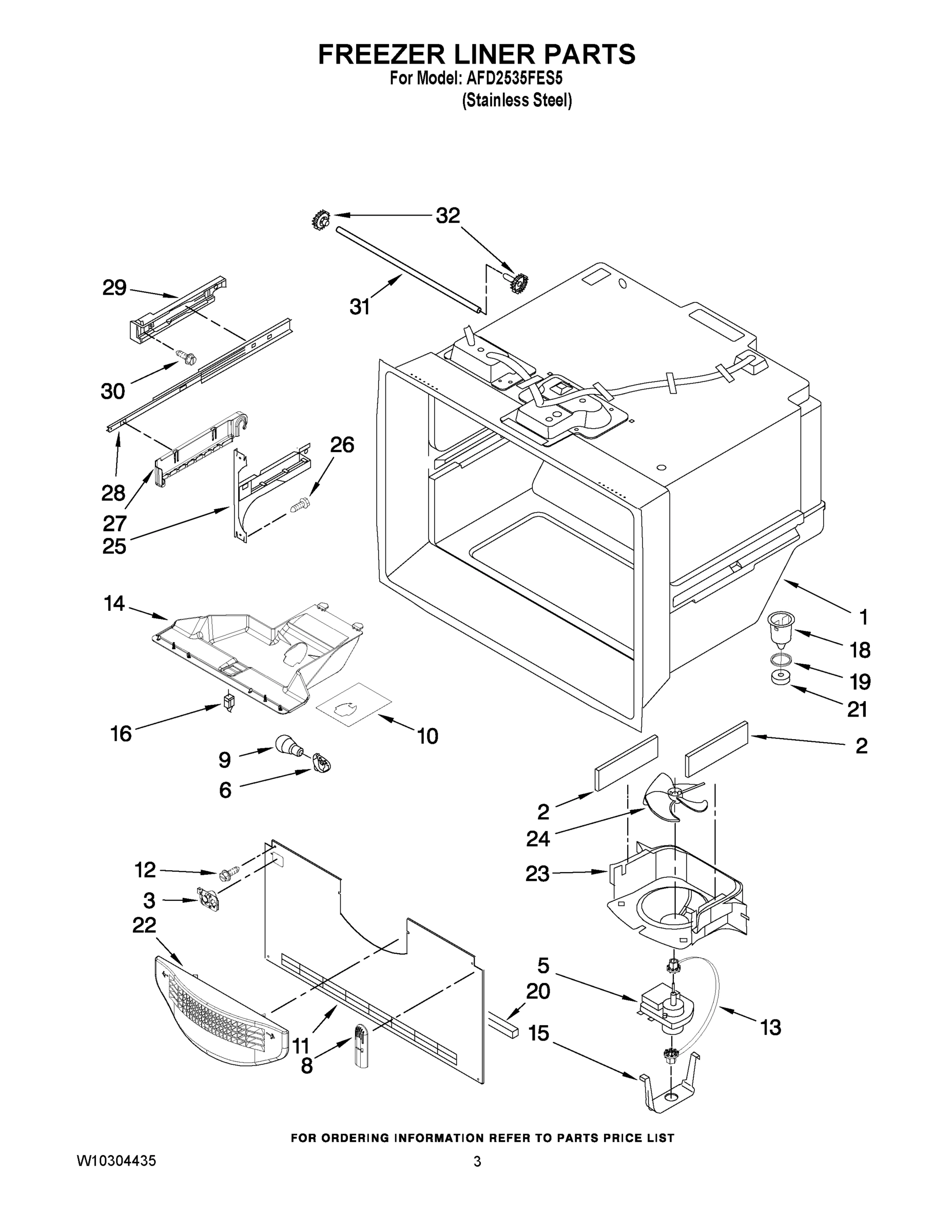02 - FREEZER LINER PARTS