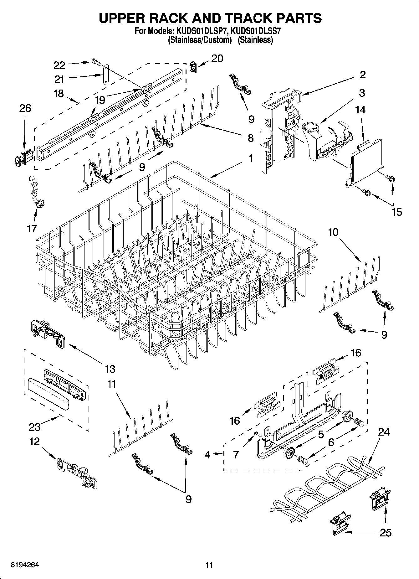 09 - UPPER RACK AND TRACK PARTS