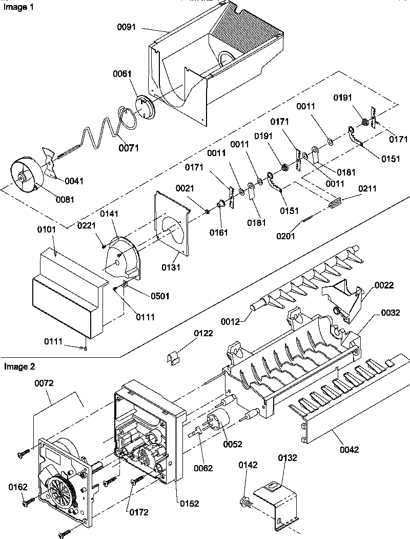 07 - ICE BUCKET AUGER AND ICE MAKER PARTS