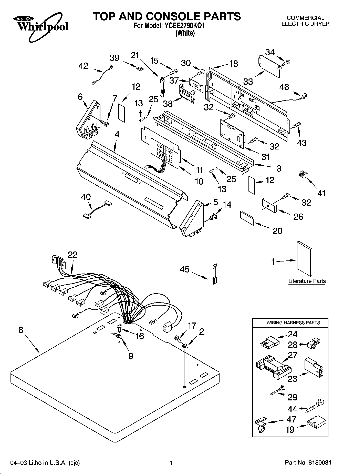 01 - TOP AND CONSOLE PARTS