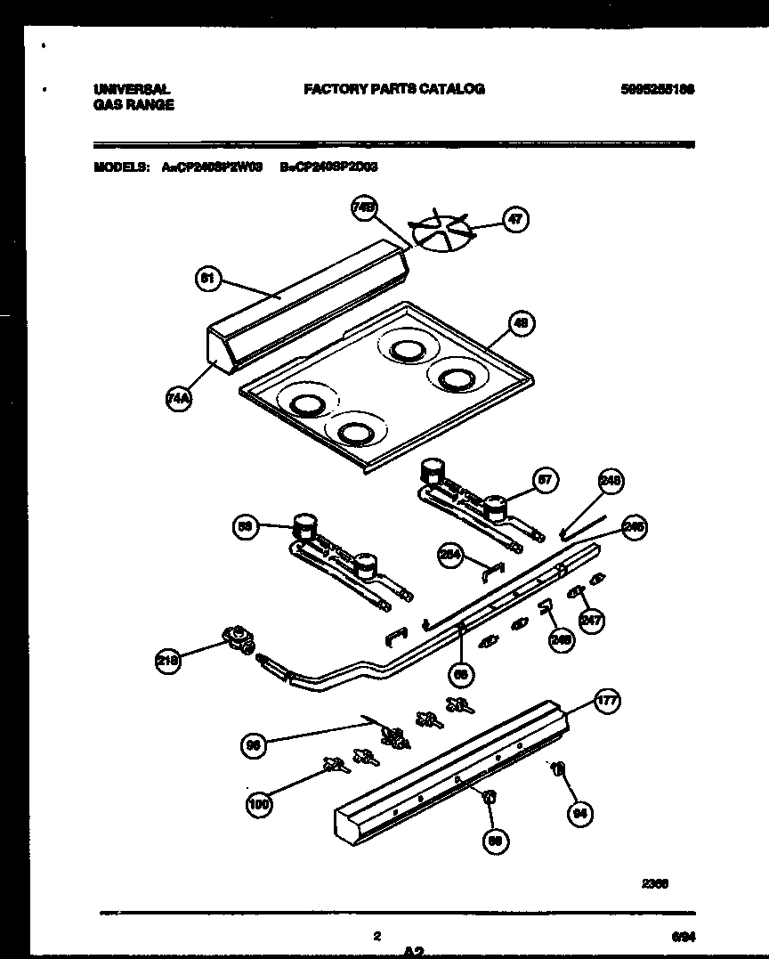 02 - BACKGUARD, COOKTOP AND BURNER PARTS