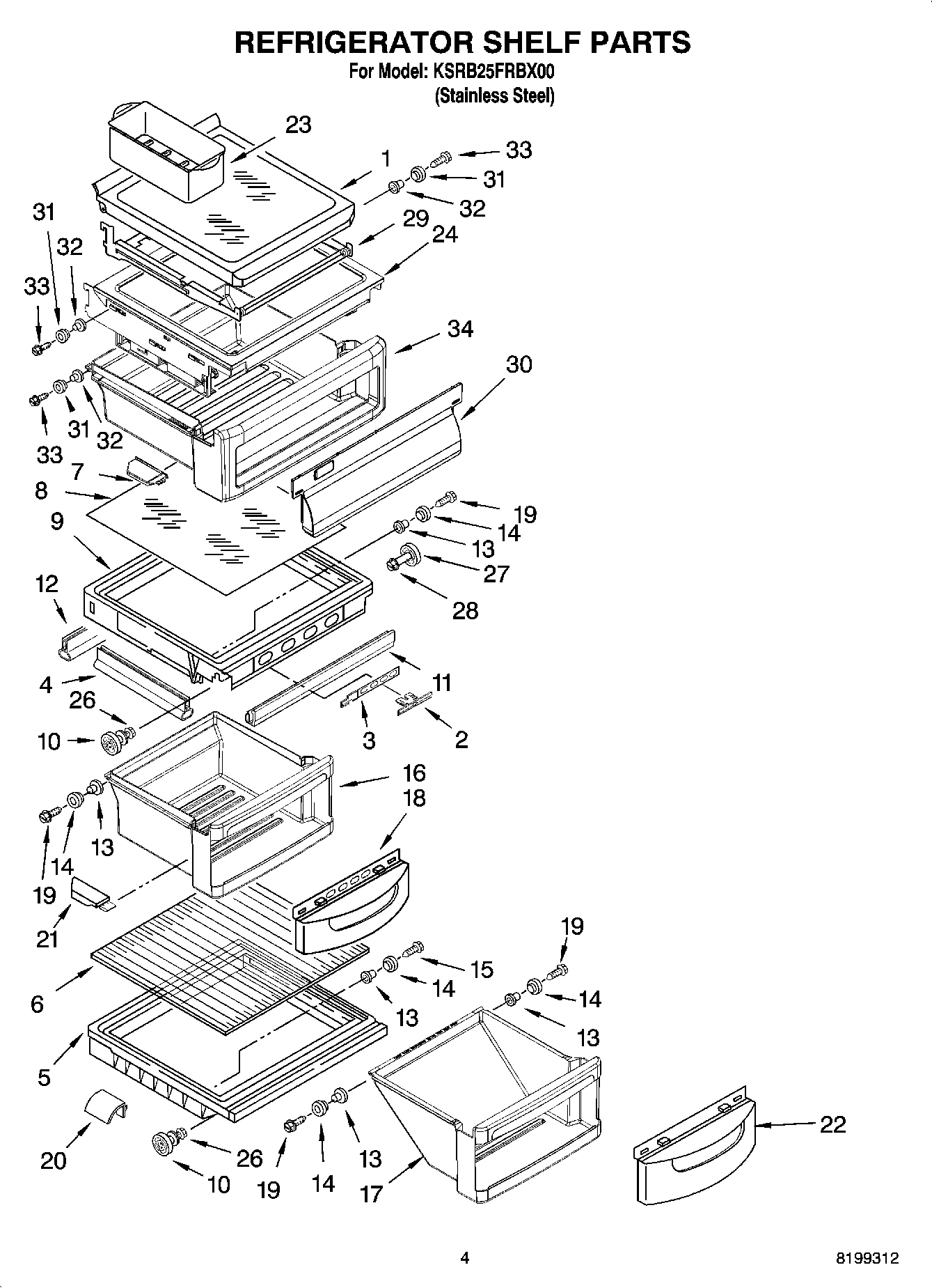 03 - REFRIGERATOR SHELF PARTS