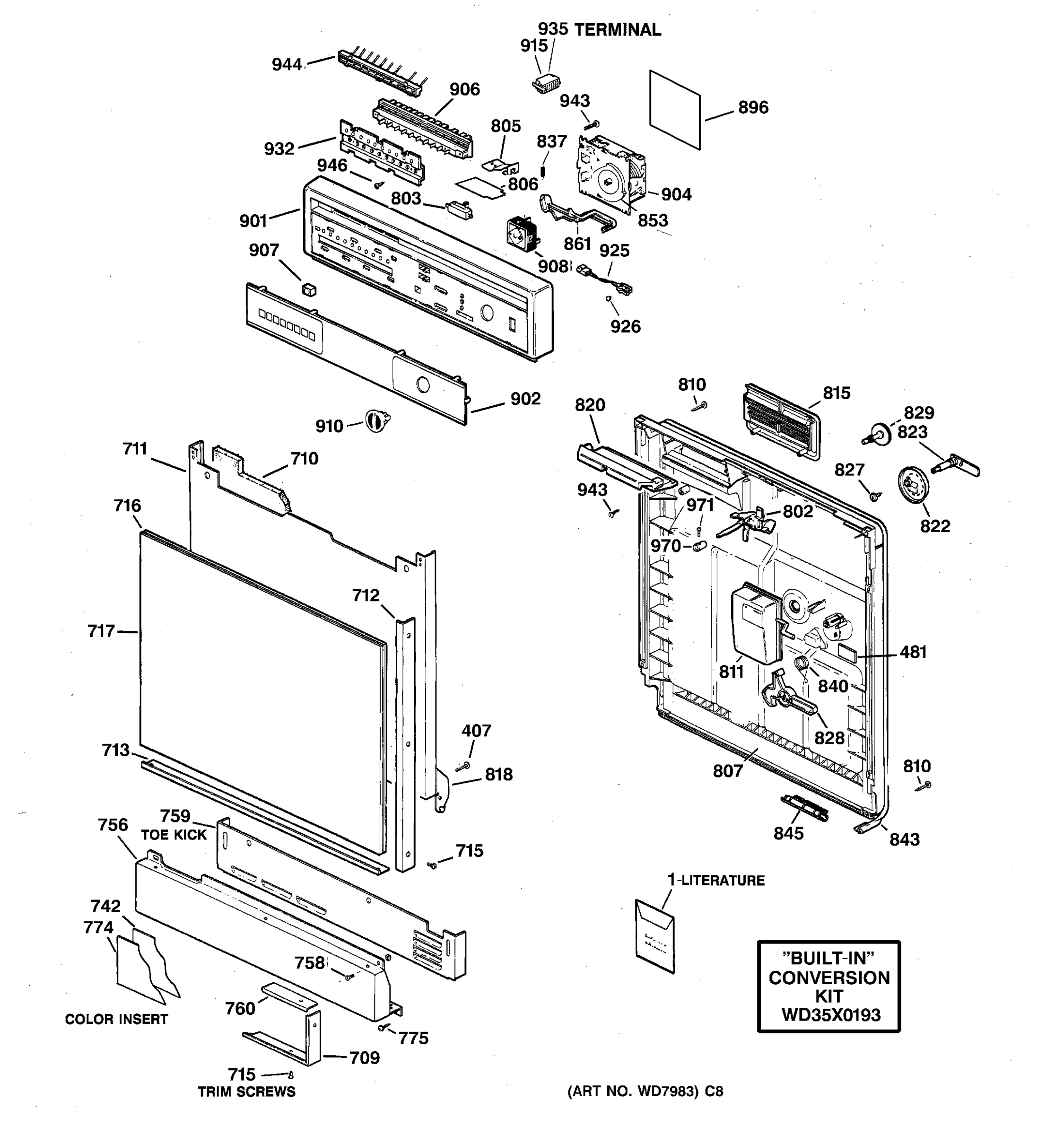 ESCUTCHEON & DOOR ASSEMBLY