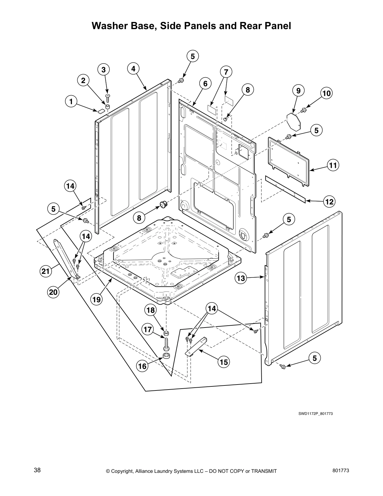 Washer Base, Side Panels and Rear Panel