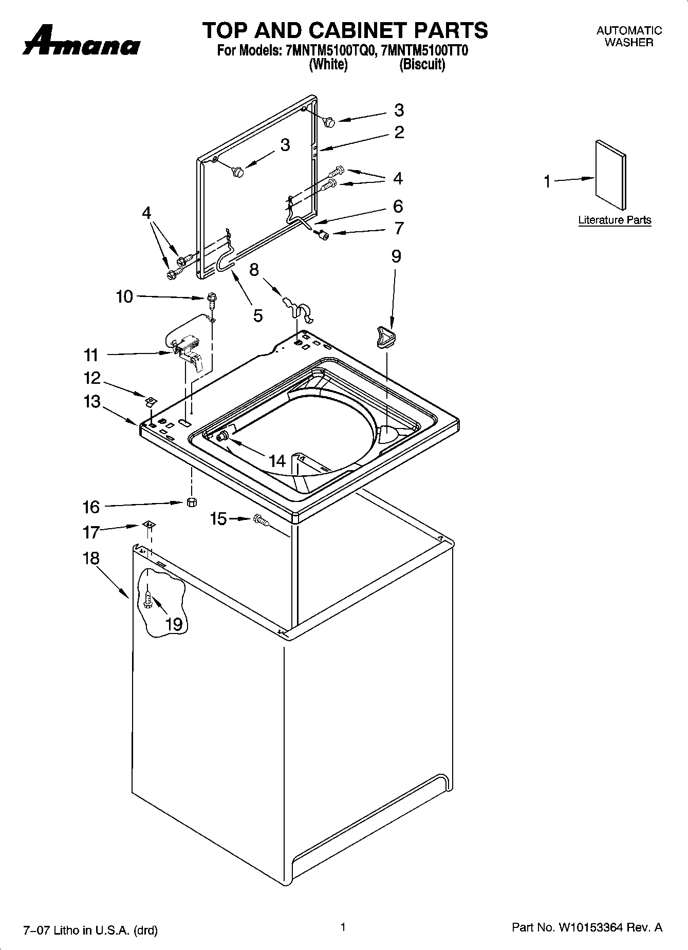 01 - TOP AND CABINET PARTS