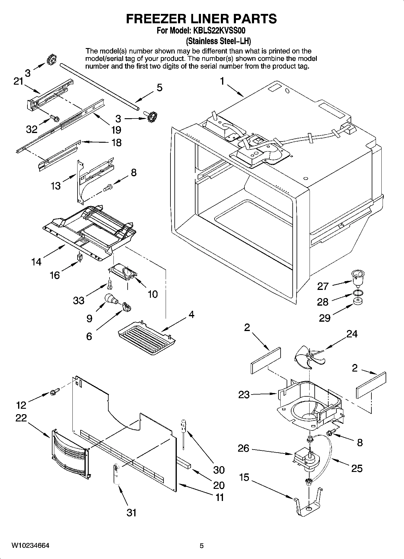 03 - FREEZER LINER PARTS