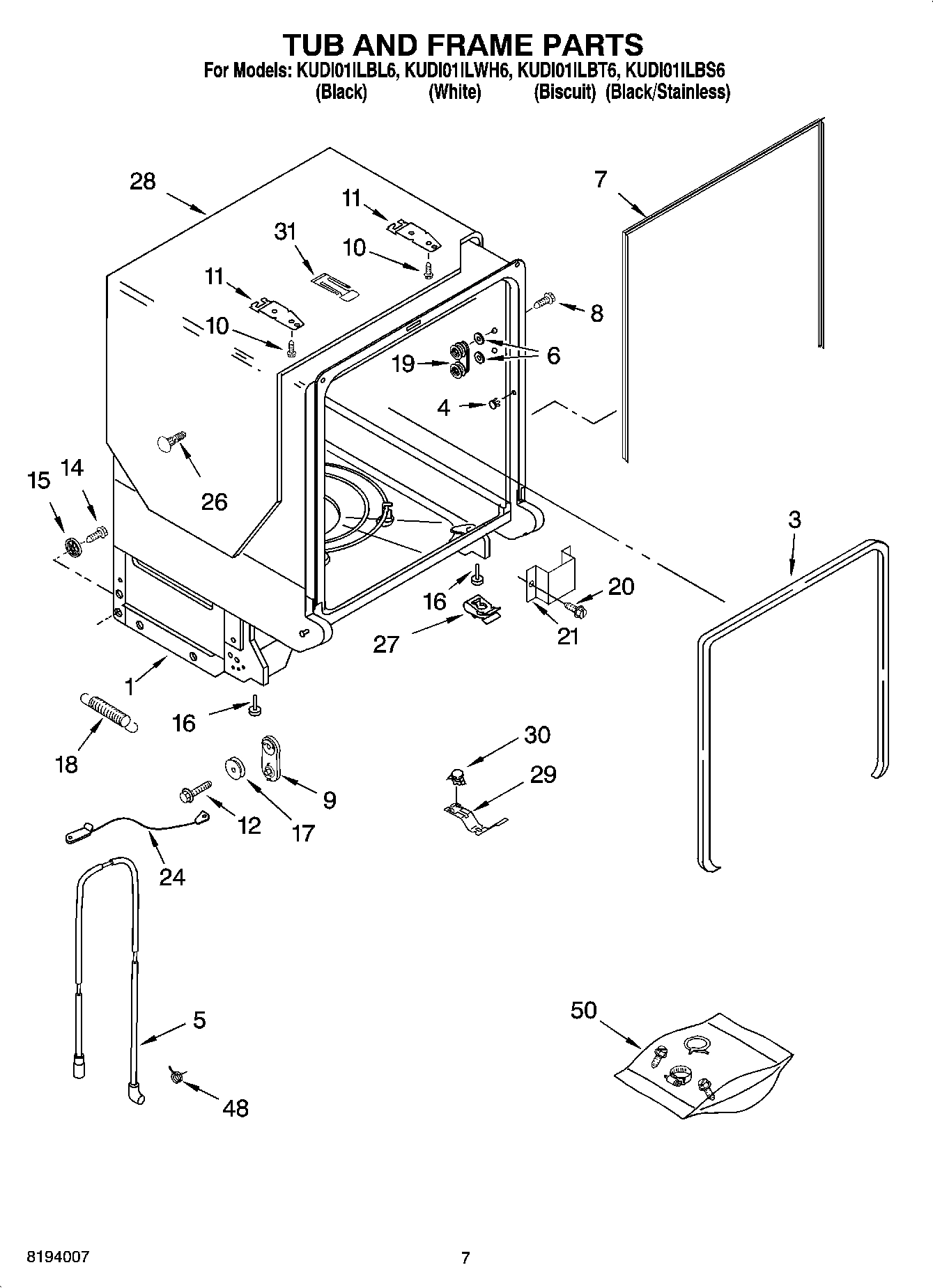 07 - TUB AND FRAME PARTS