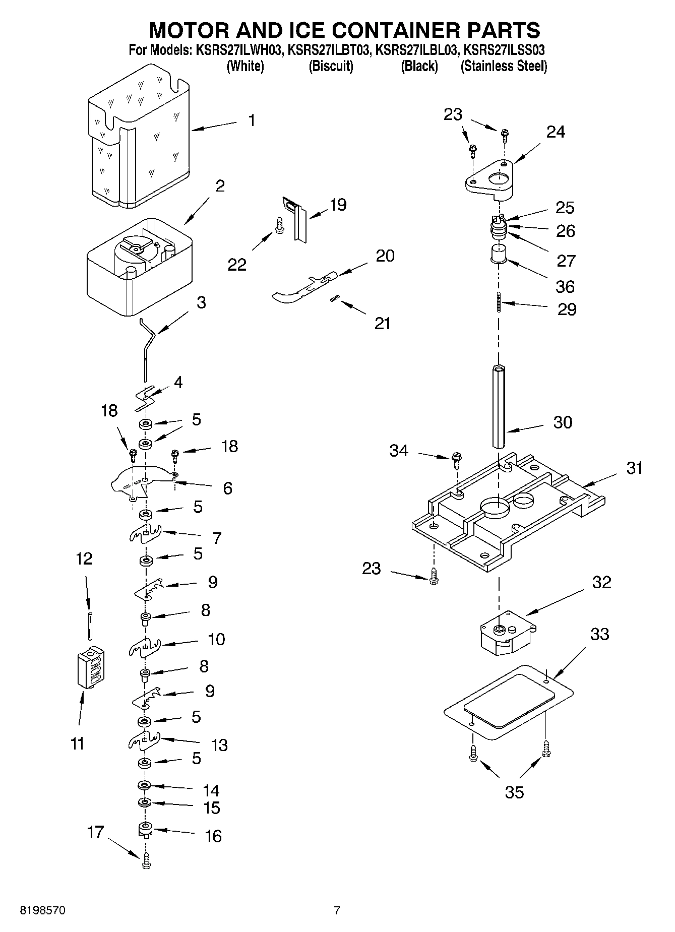 05 - MOTOR AND ICE CONTAINER PARTS