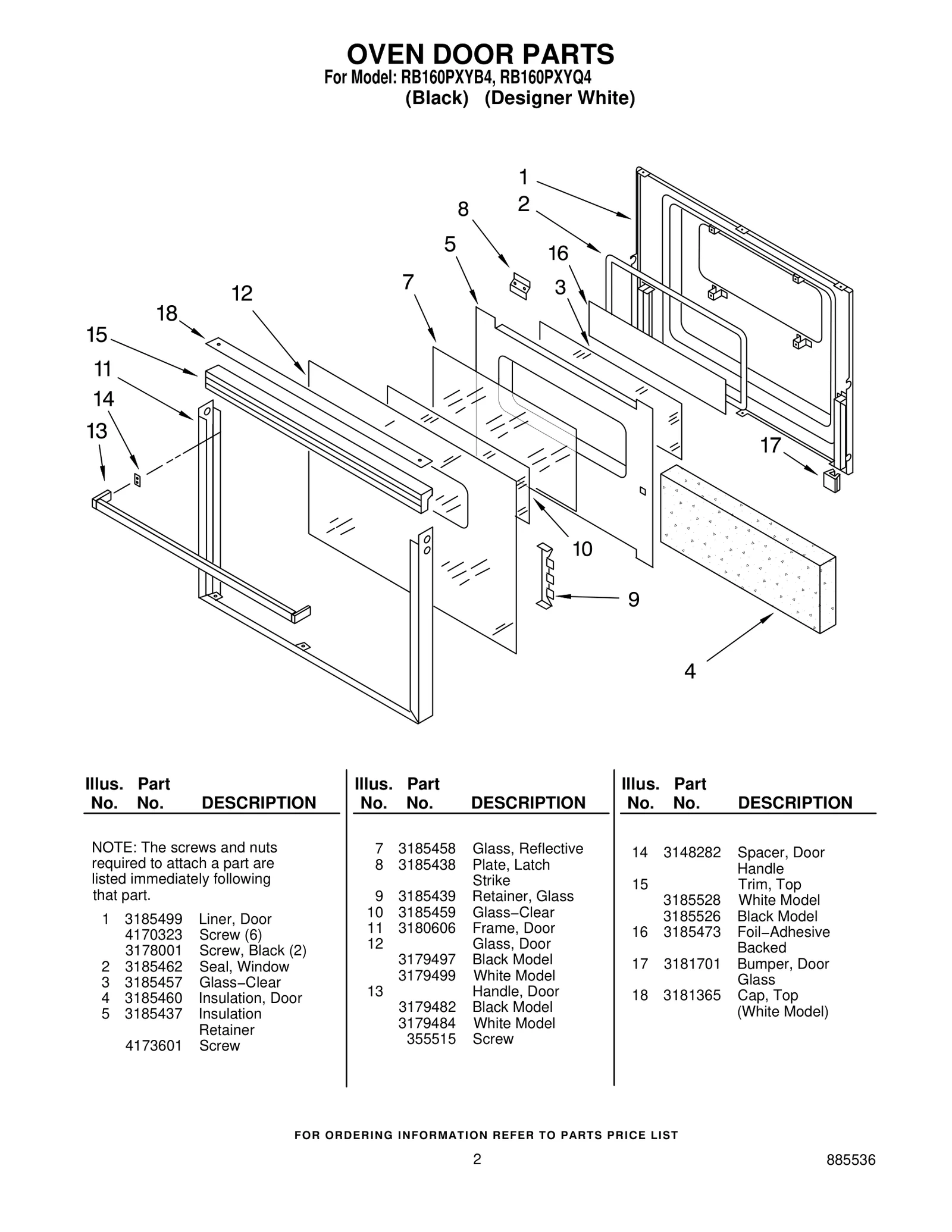 OVEN DOOR PARTS