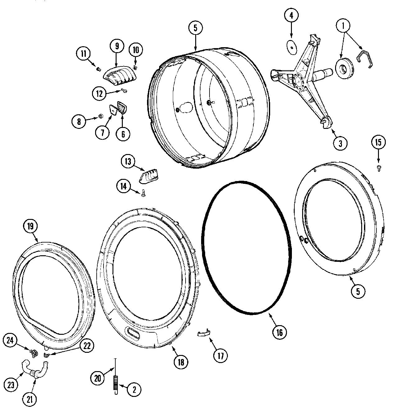 08 - SPINNER ASSY/OUTER TUB COVER(MAH14PDAAQ)