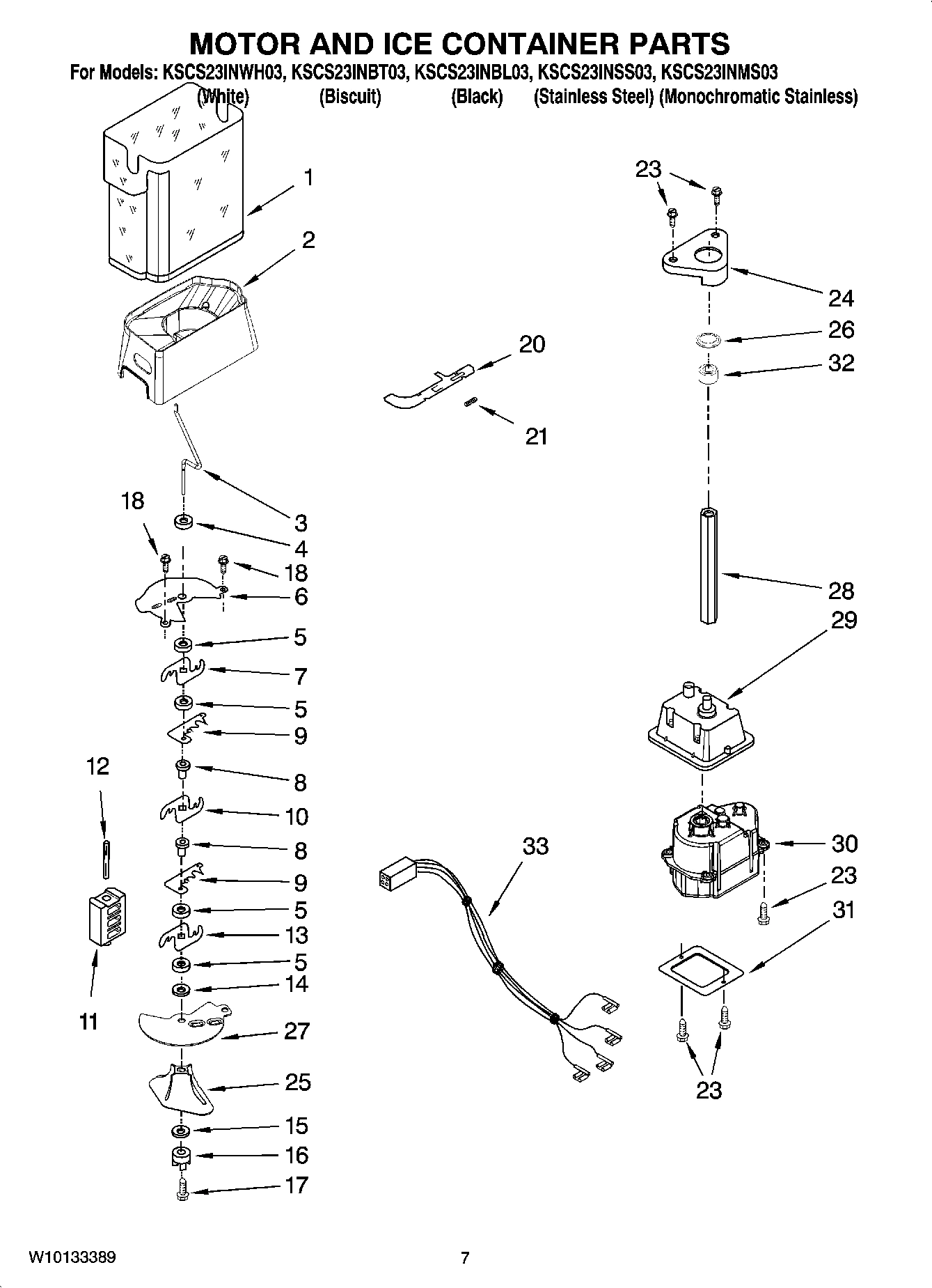 05 - MOTOR AND ICE CONTAINER PARTS
