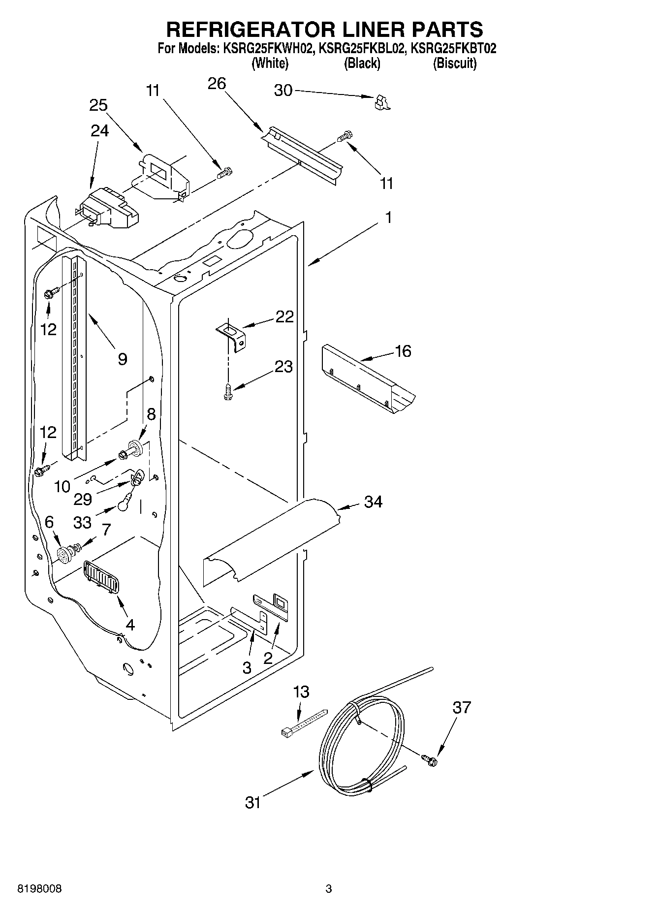02 - REFRIGERATOR LINER PARTS