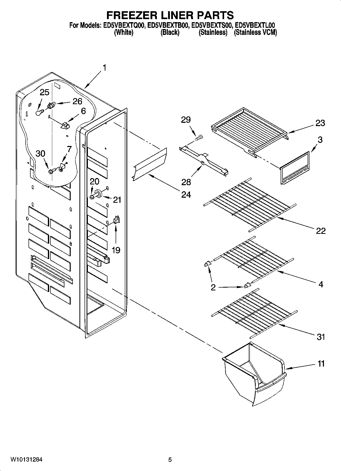 04 - FREEZER LINER PARTS