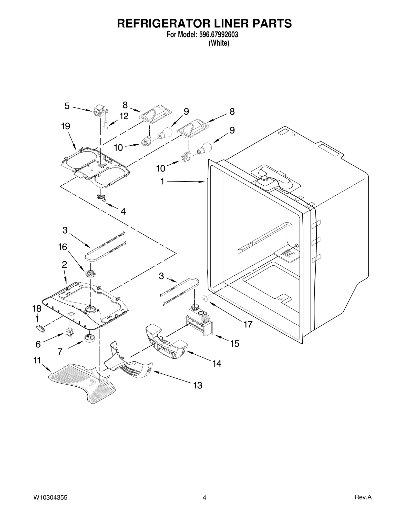 REFRIGERATOR LINER PARTS