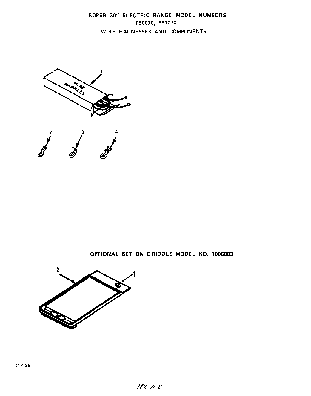 06 - WIRE HARNESS , GRIDDLE