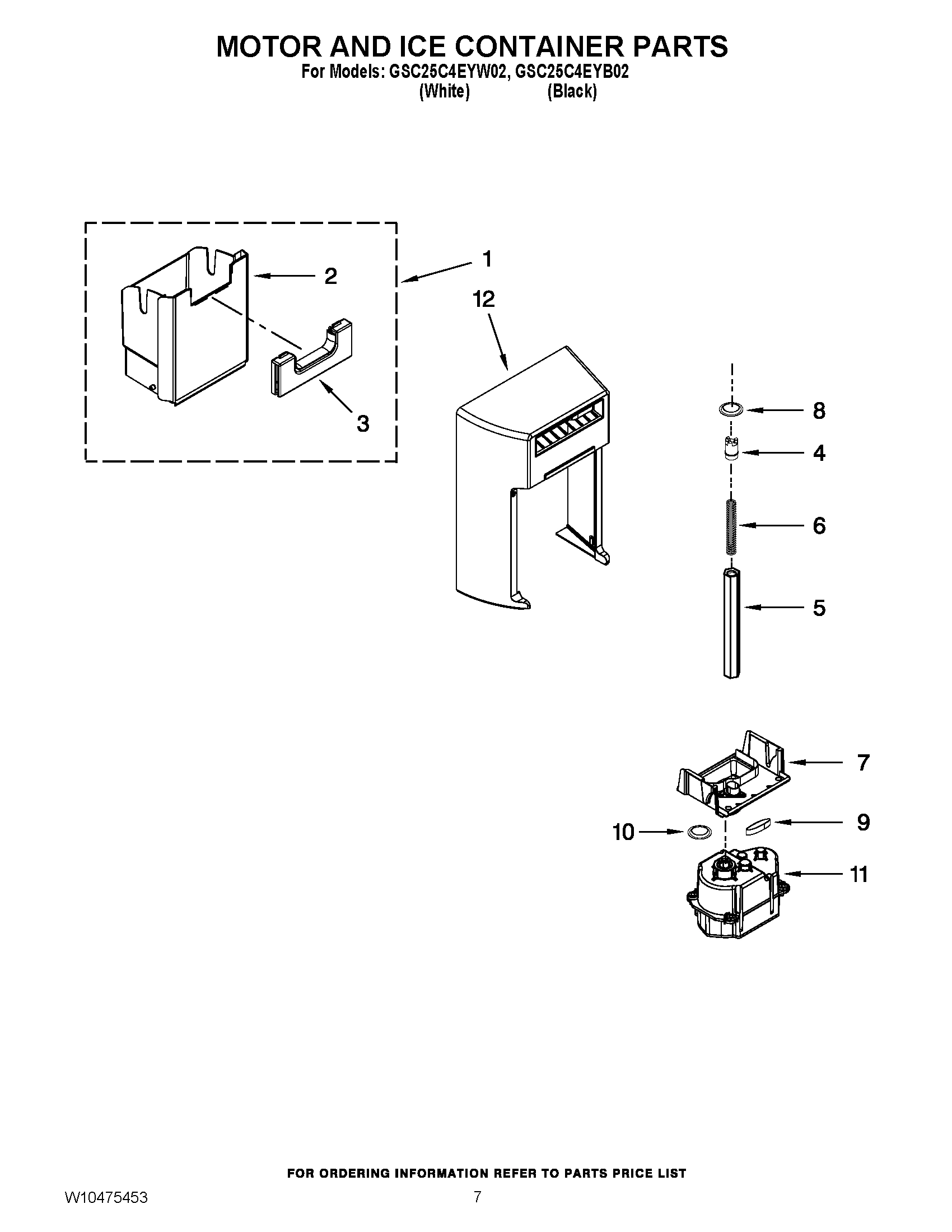 05 - MOTOR AND ICE CONTAINER PARTS