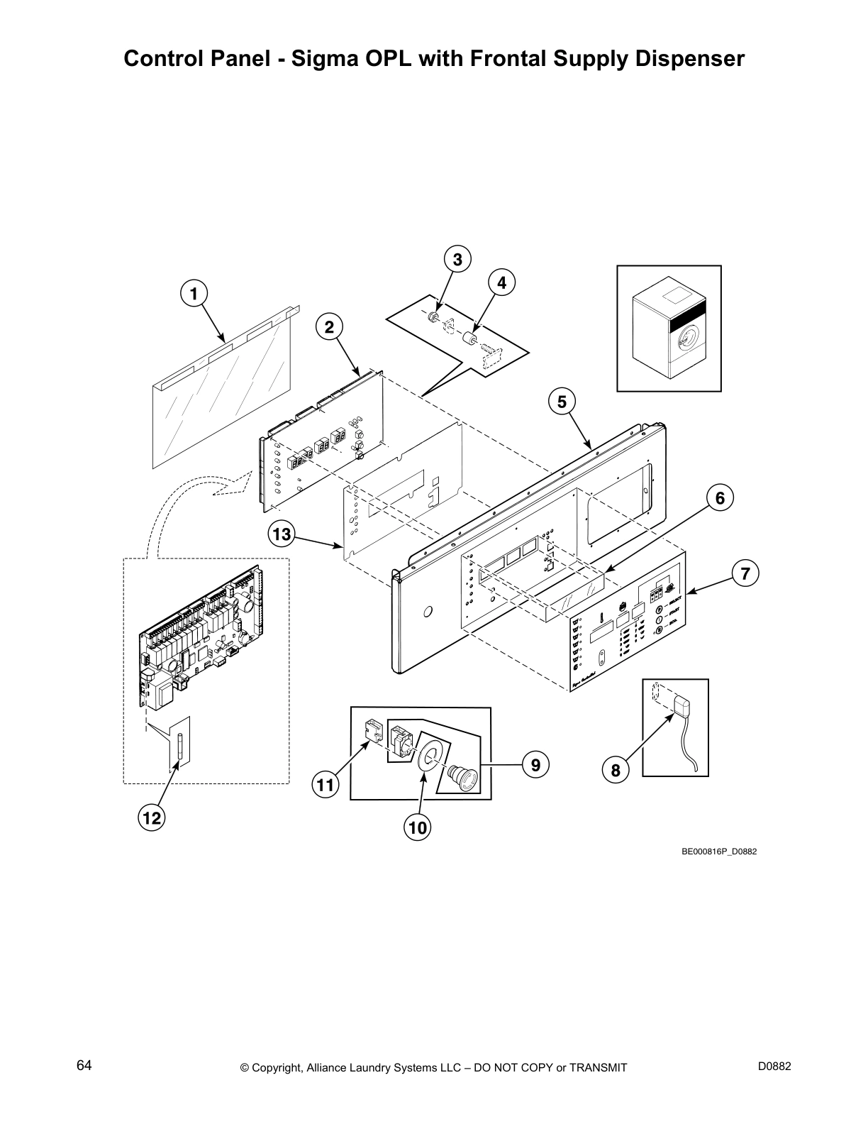 Control Panel - Sigma OPL with Frontal Supply Dispenser