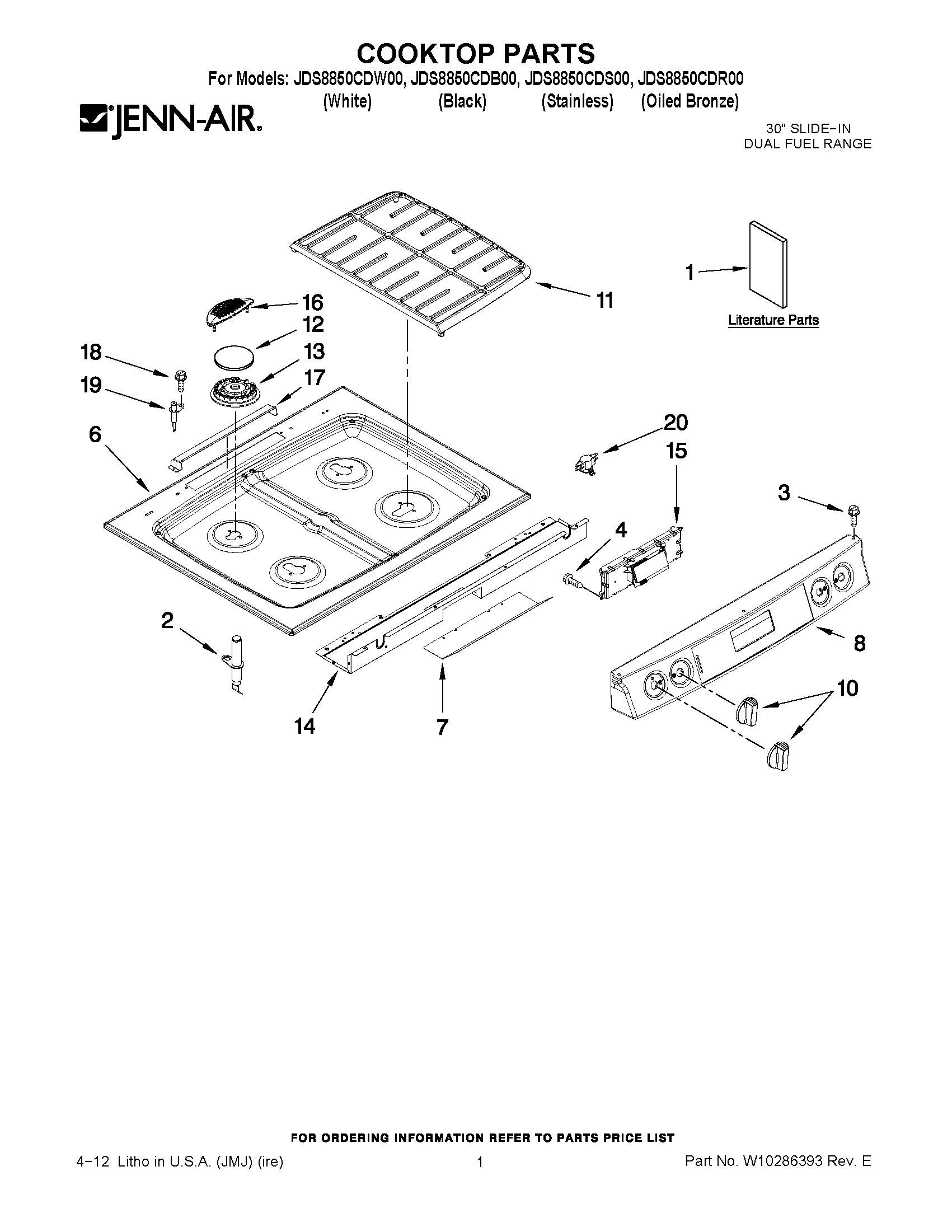 01 - COOKTOP PARTS