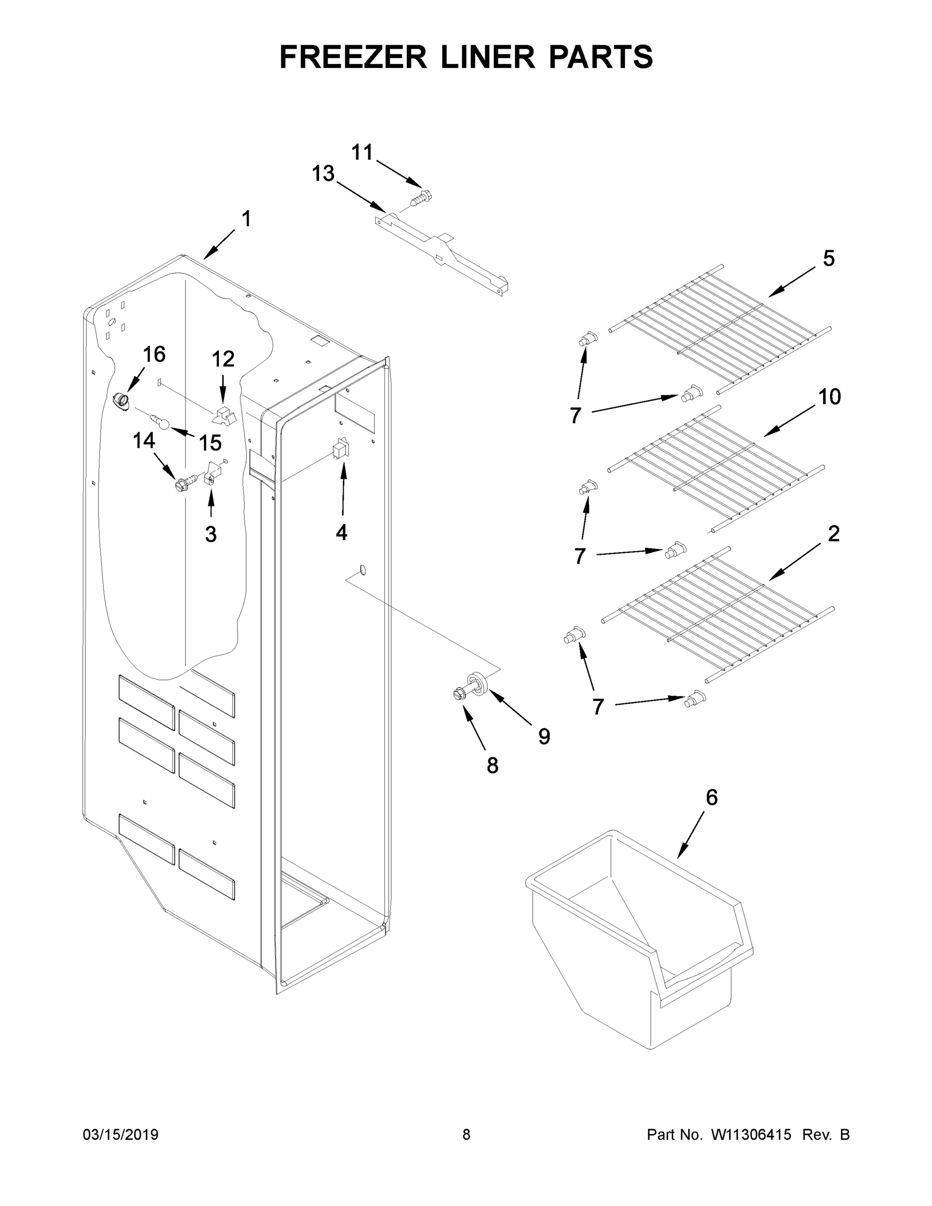 05 - FREEZER LINER PARTS