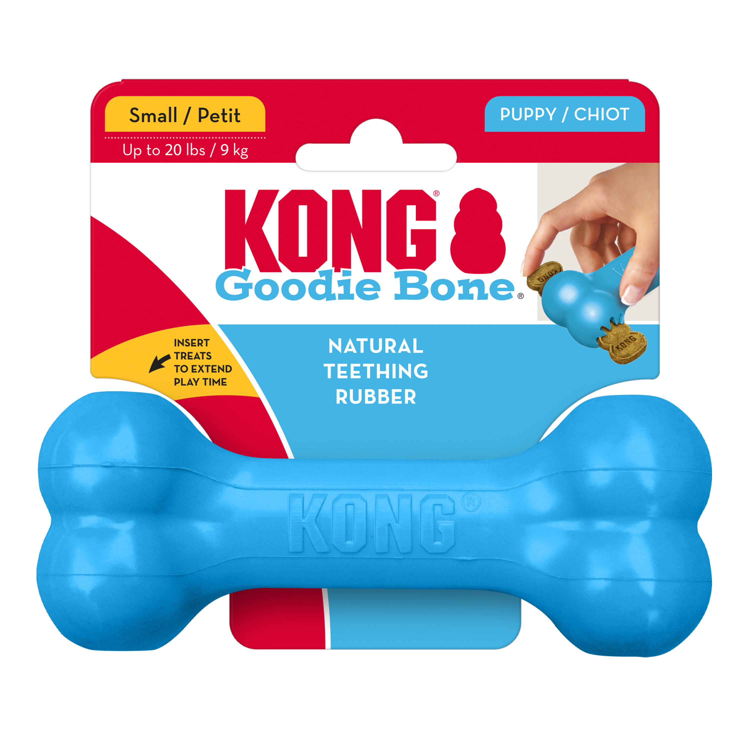 KONG Puppy Goodie Bone Blue onpack product image