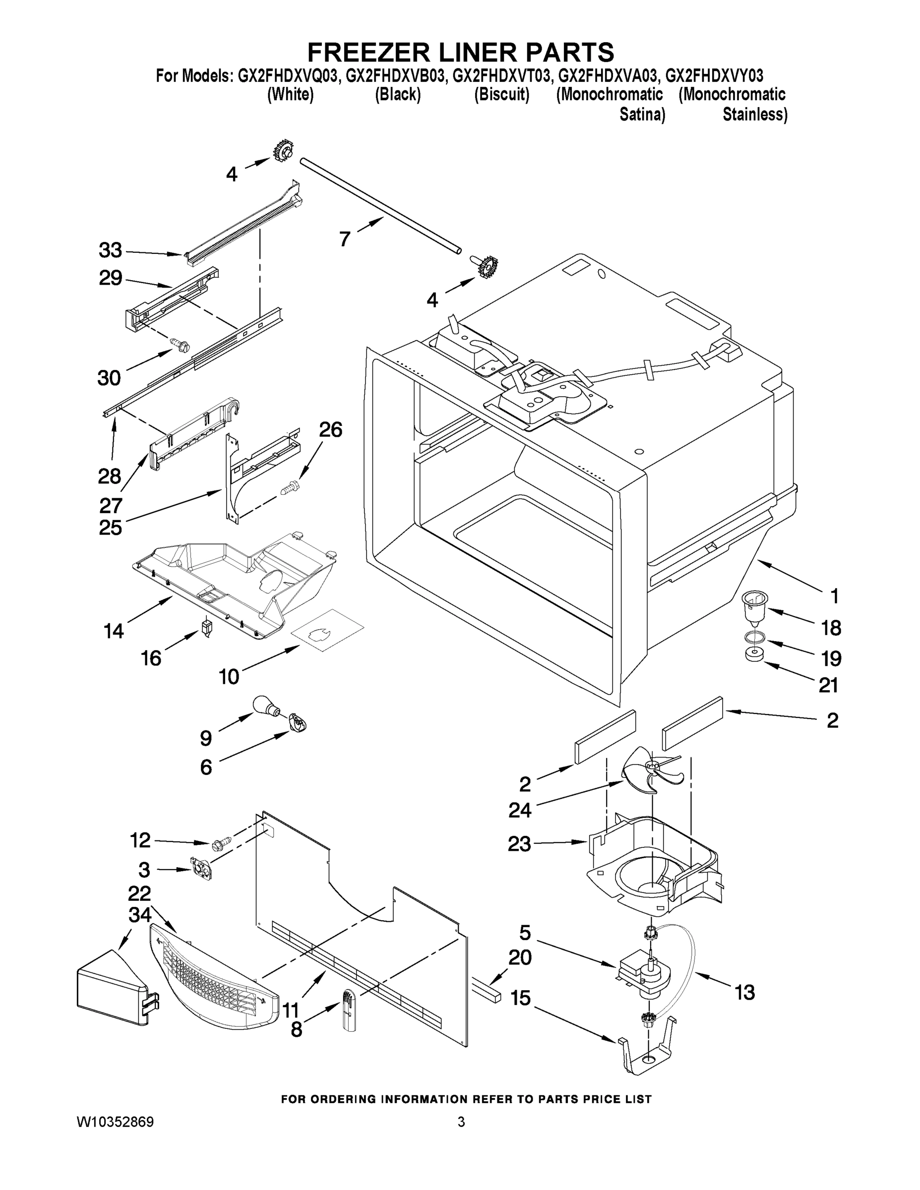 02 - FREEZER LINER PARTS