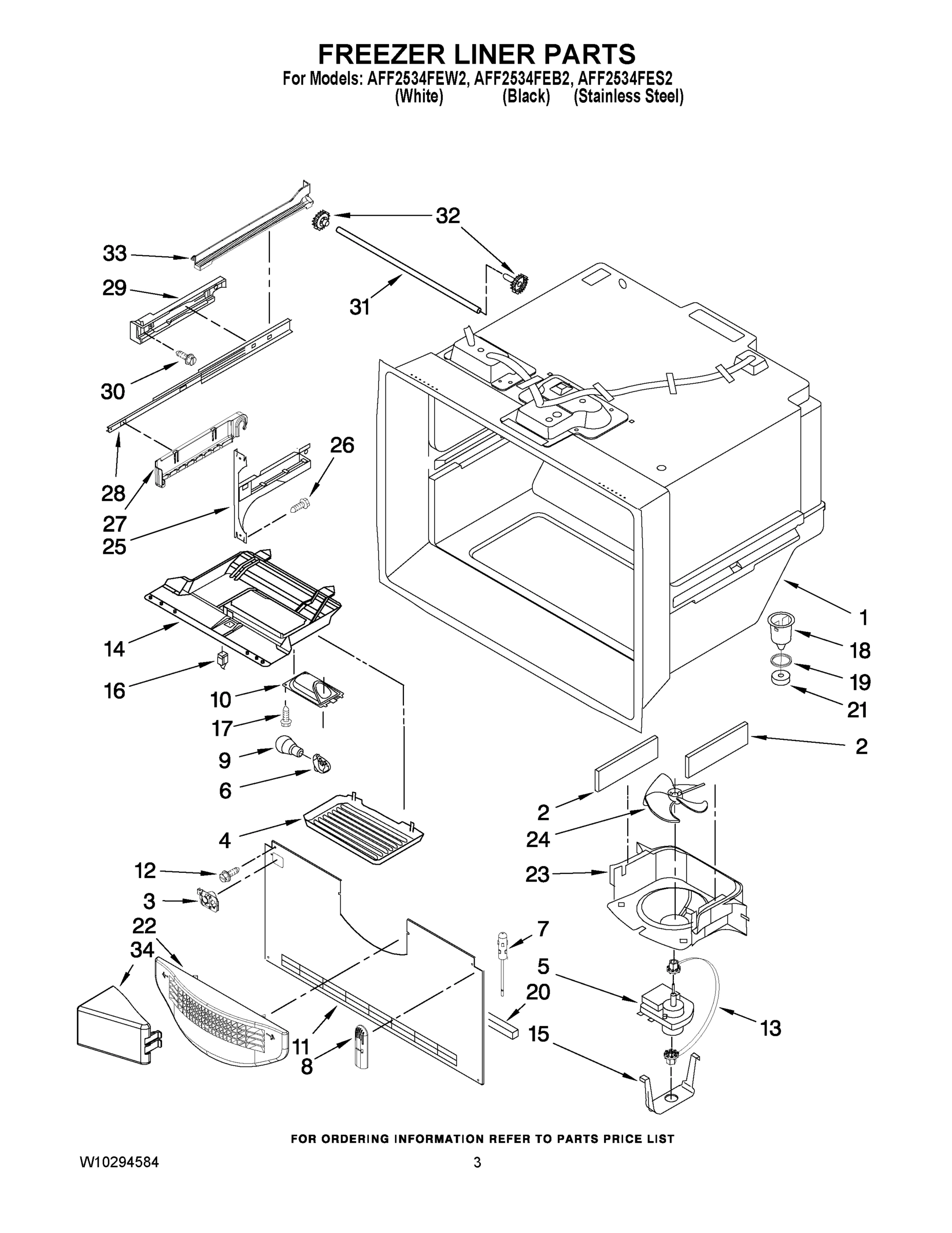02 - FREEZER LINER PARTS