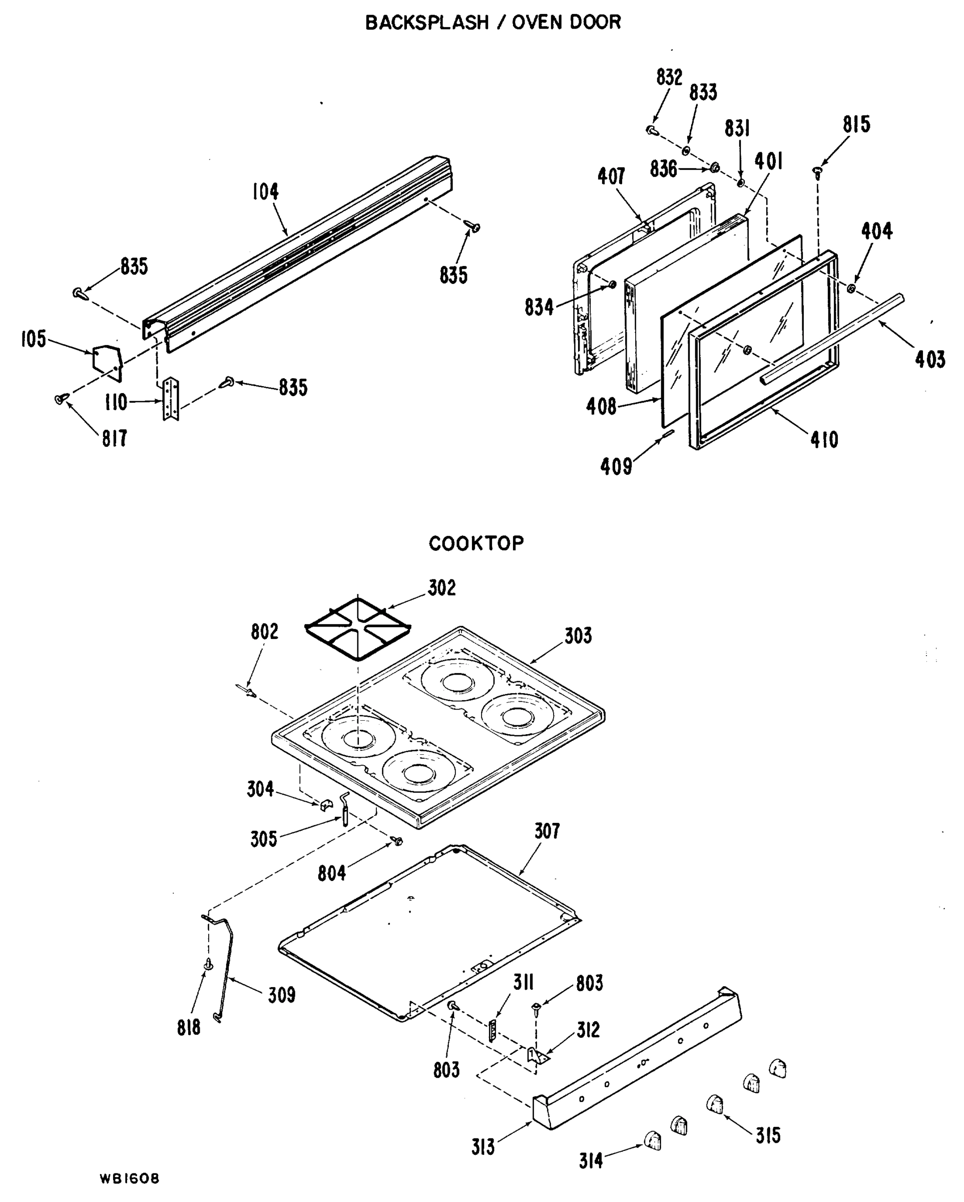 BACKSPLASH/OVEN DOOR