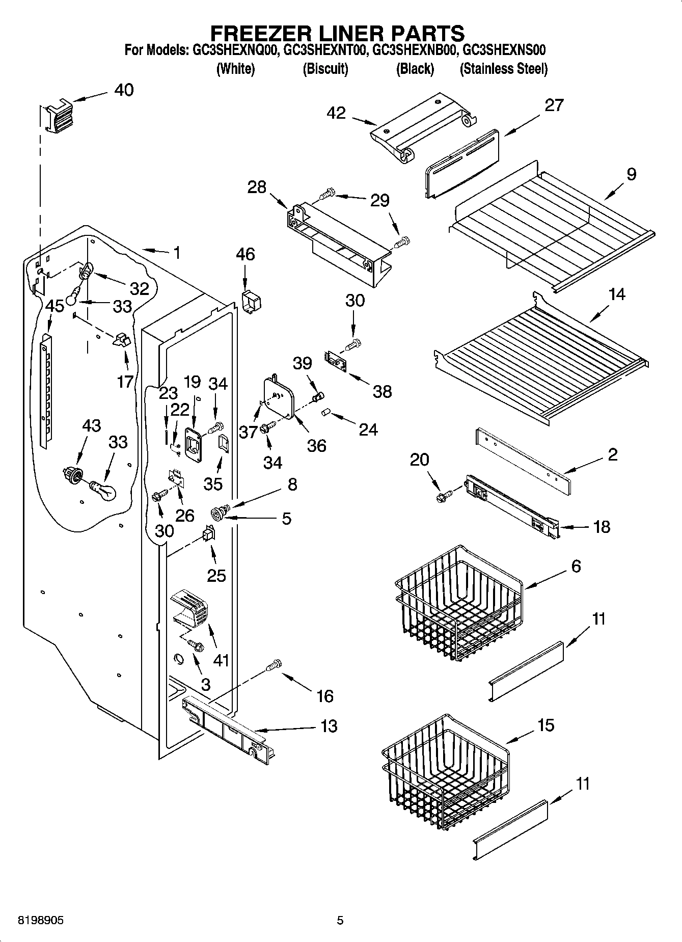 04 - FREEZER LINER PARTS