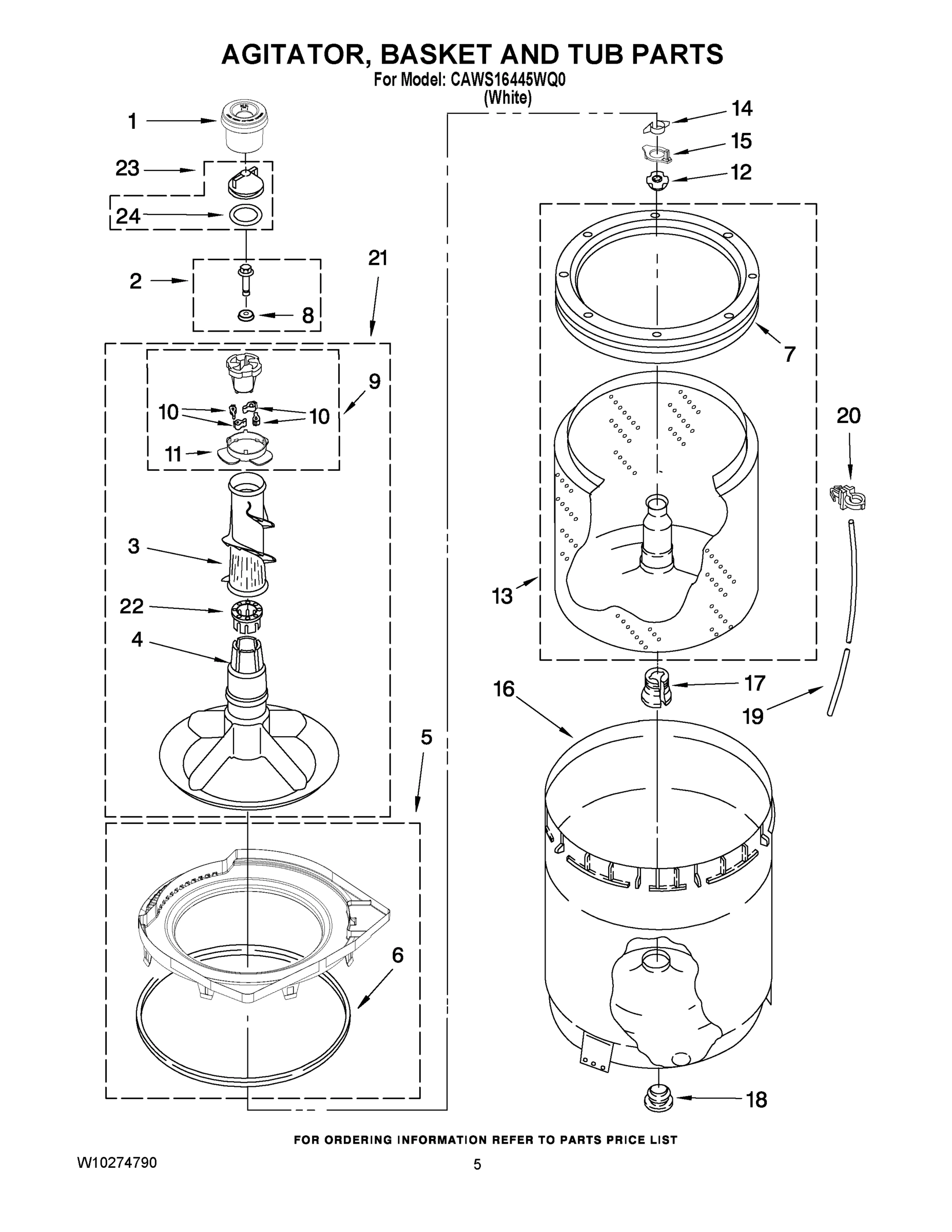 03 - AGITATOR, BASKET AND TUB PARTS